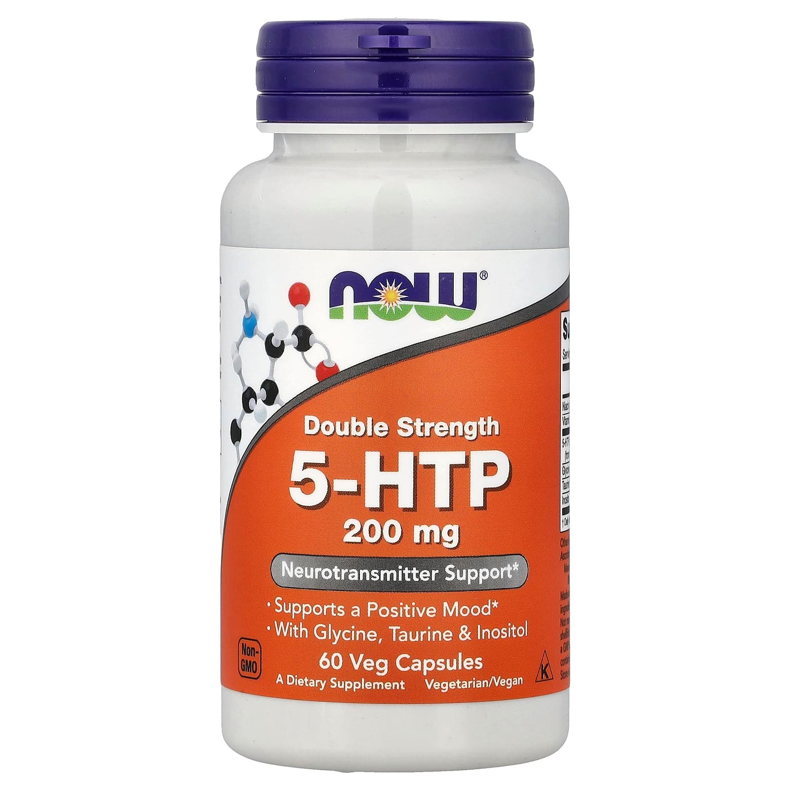 NOW Foods 5-HTP With Glycine, Taurine & Inositol – 60 gélules végétales de NOW Foods