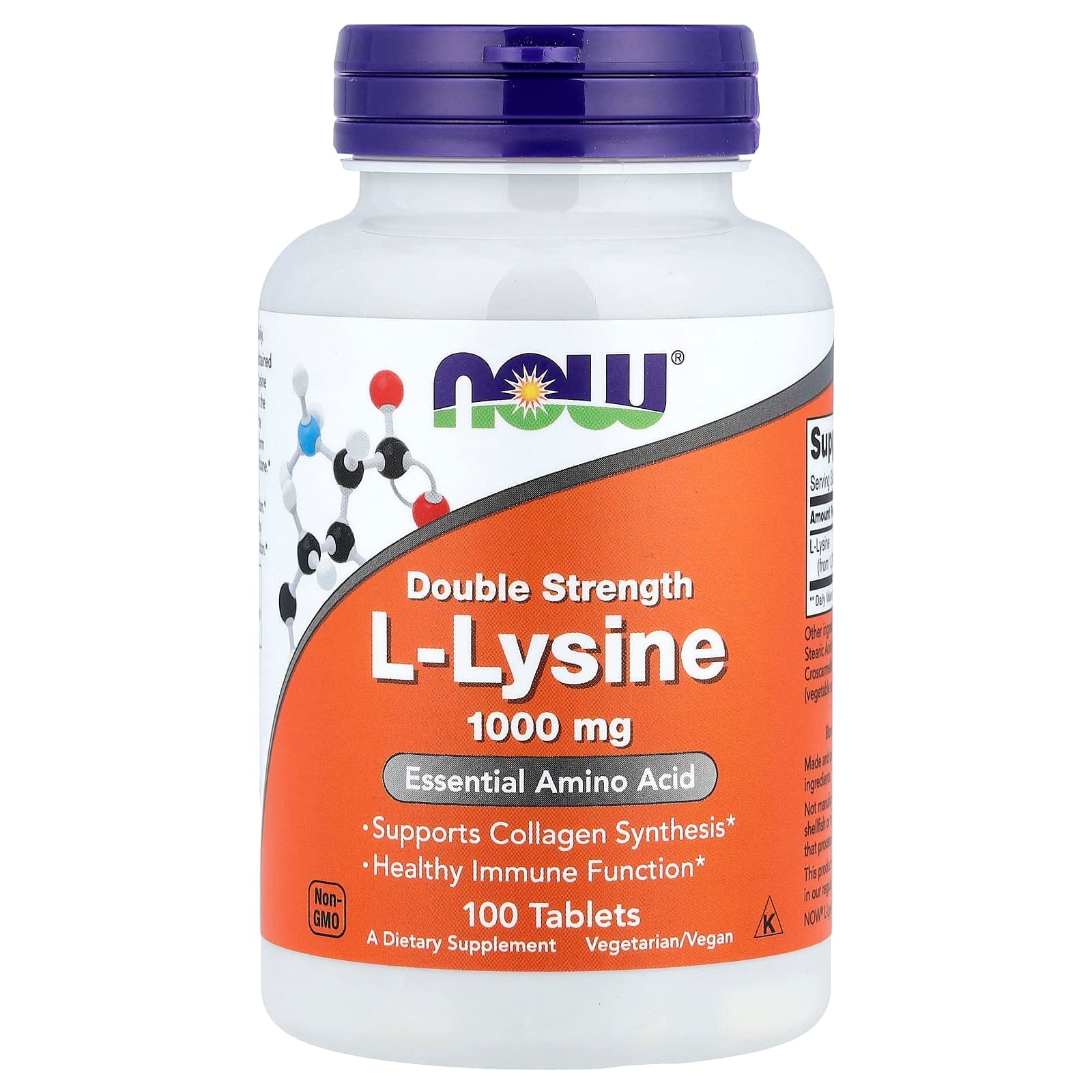 NOW Foods L-Lysine – 100 comprimés de NOW Foods