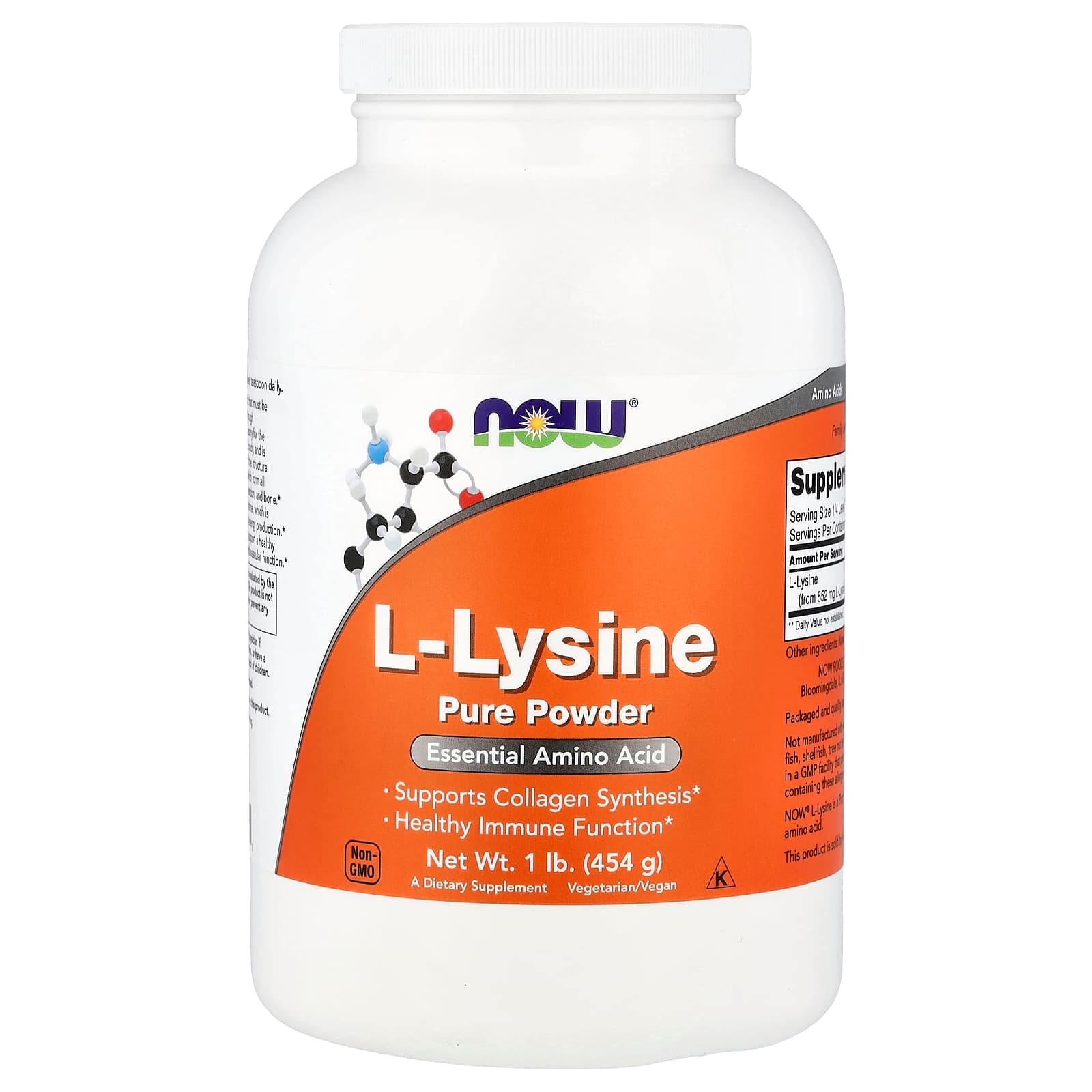 NOW Foods L-Lysine Pure Powder – 454 g de NOW Foods