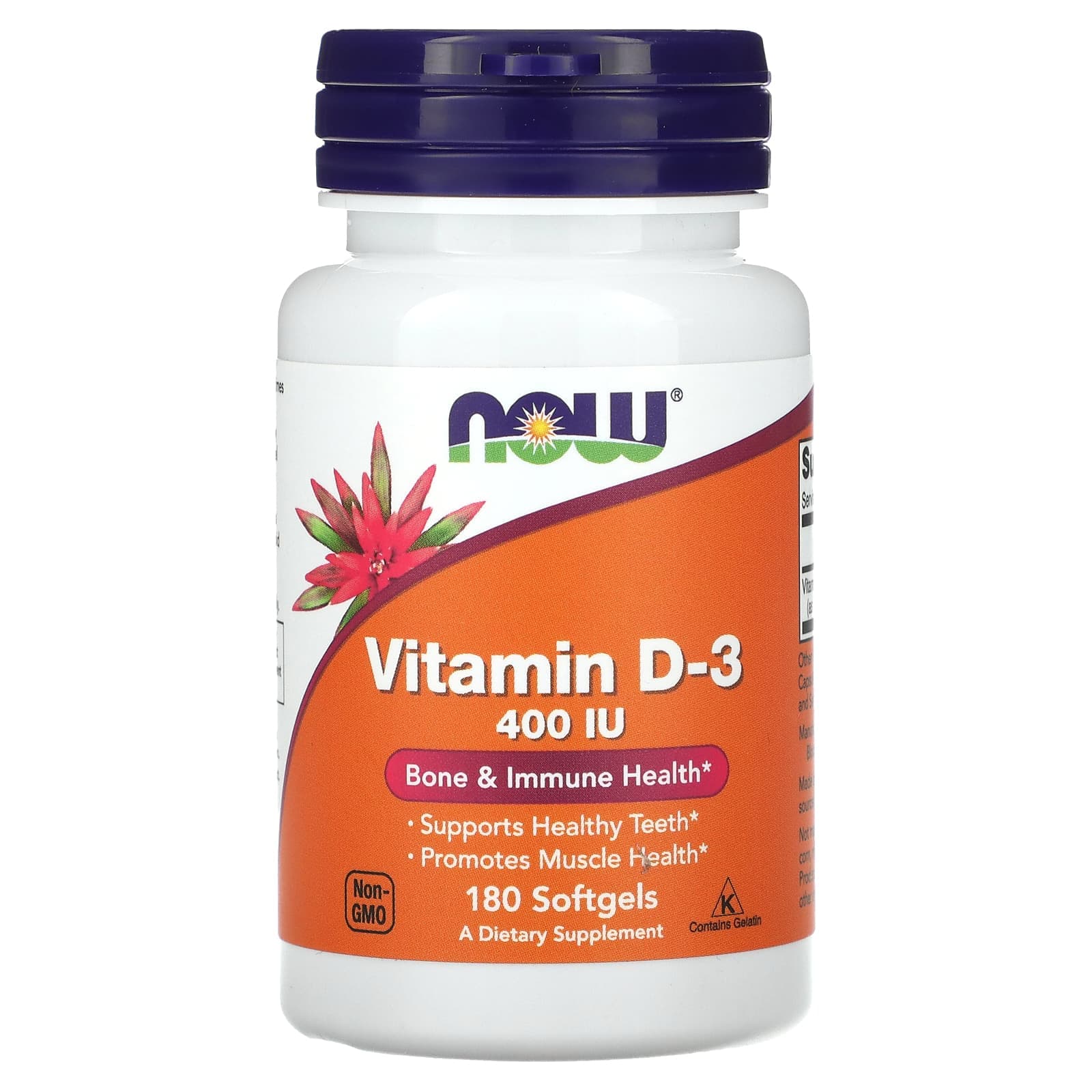 NOW Foods Vitamin D-3 – 180 capsules molles de NOW Foods