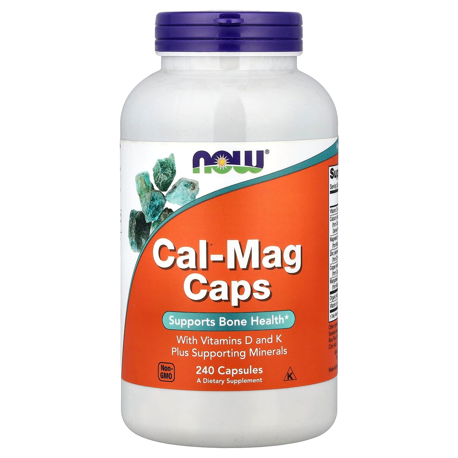NOW Foods Cal-Mag Caps with Vitamins D and K – 240 gélules de NOW Foods