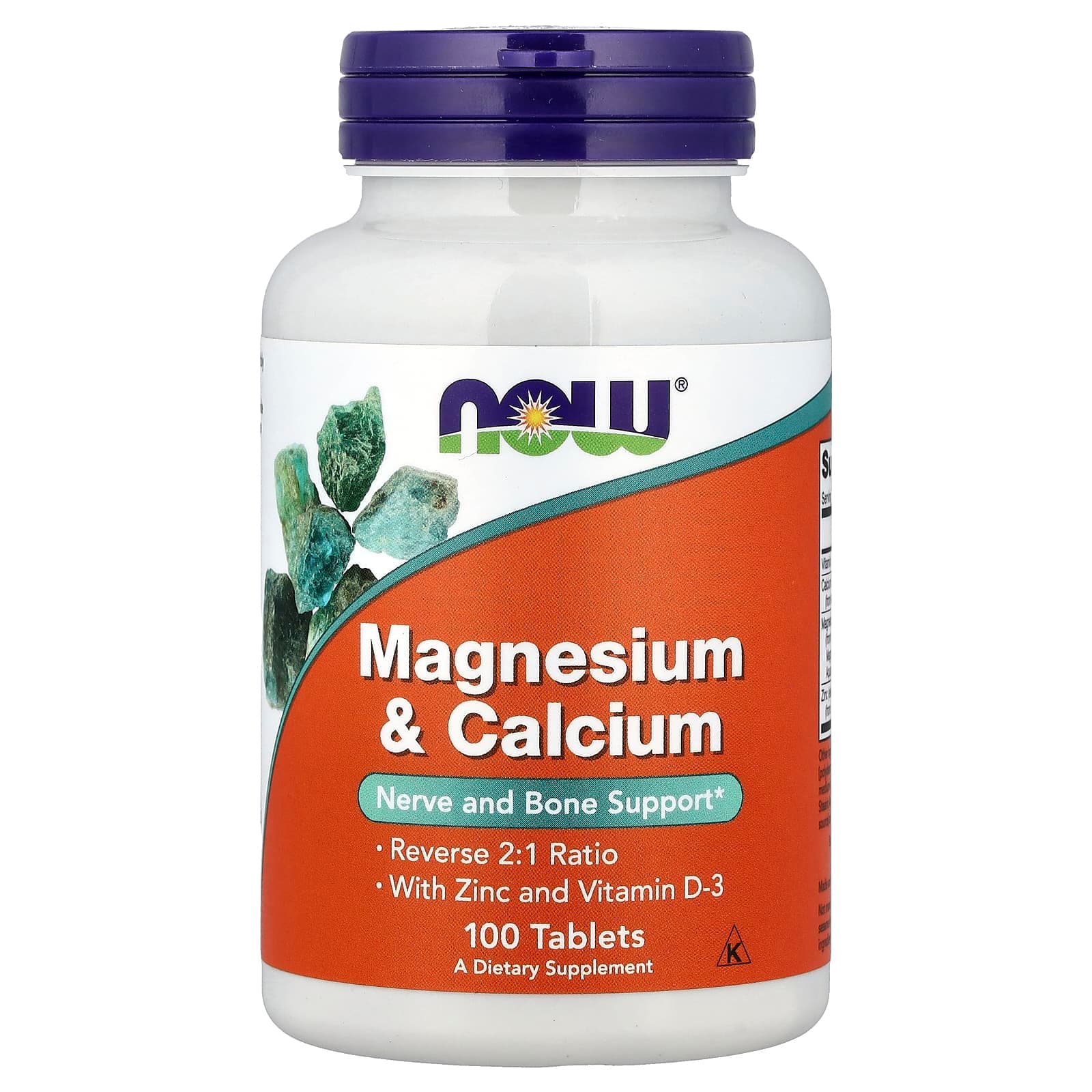 NOW Foods Magnesium & Calcium With Zinc and Vitamin D-3 – 100 comprimés de NOW Foods
