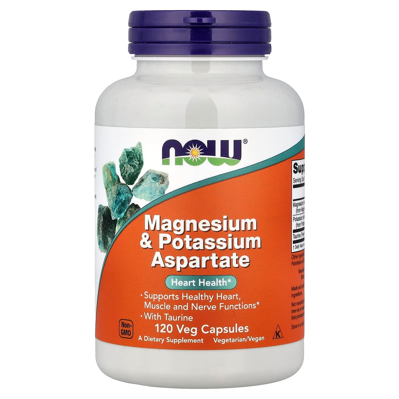 NOW Foods Magnesium & Potassium Aspartate With Taurine – 120 gélules végétales de NOW Foods