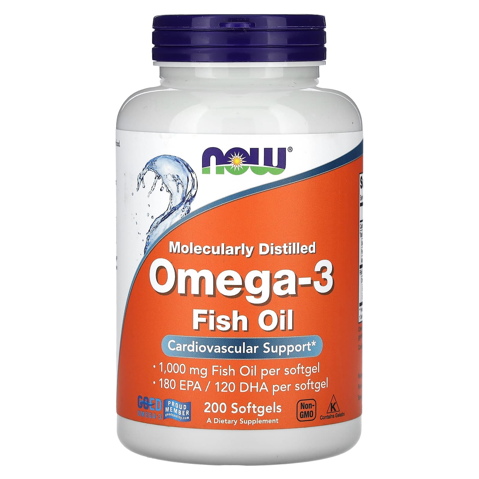 NOW Foods Omega-3 Fish Oil – 200 capsules molles de NOW Foods