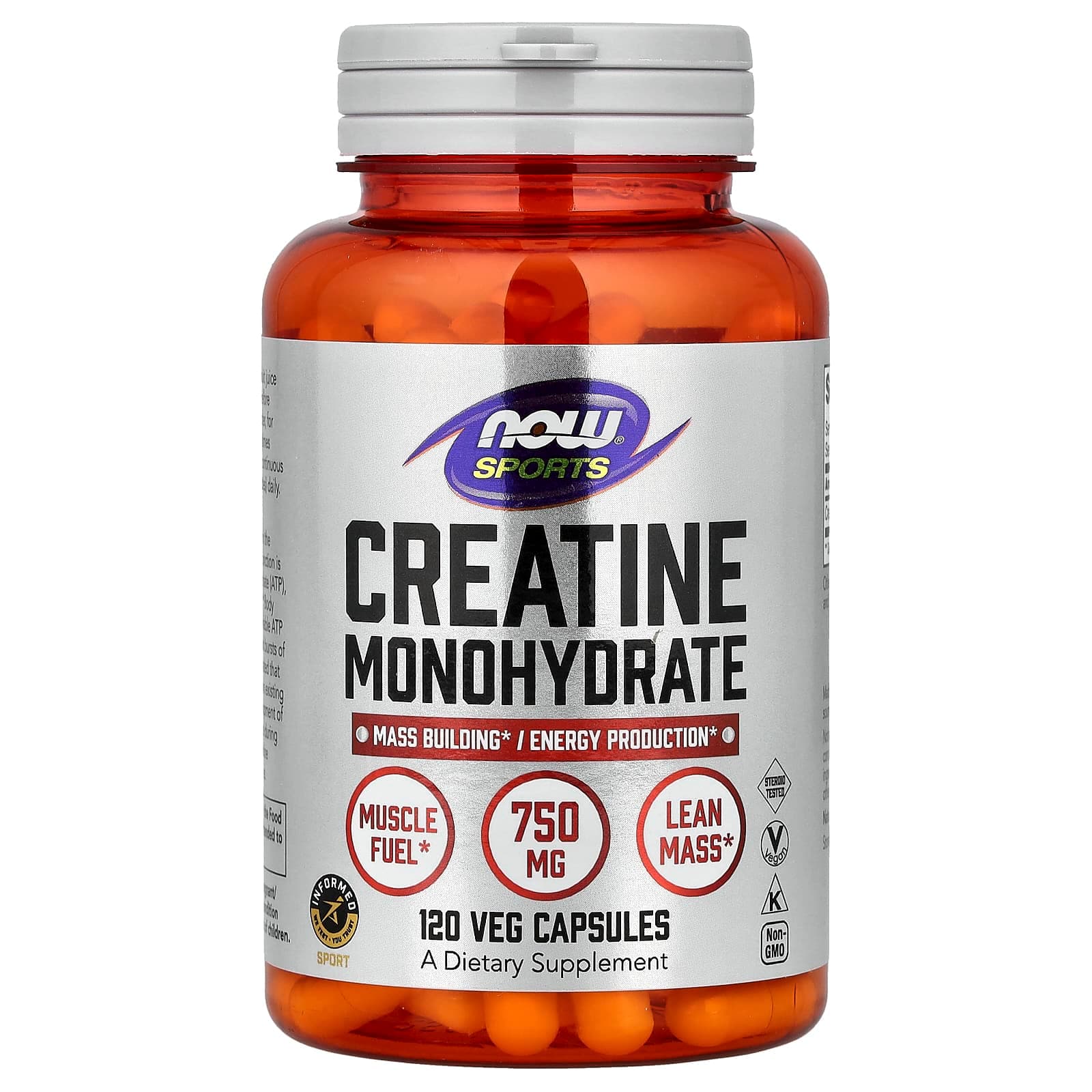 NOW Foods Sports, Creatine Monohydrate – 120 gélules végétales de NOW Foods