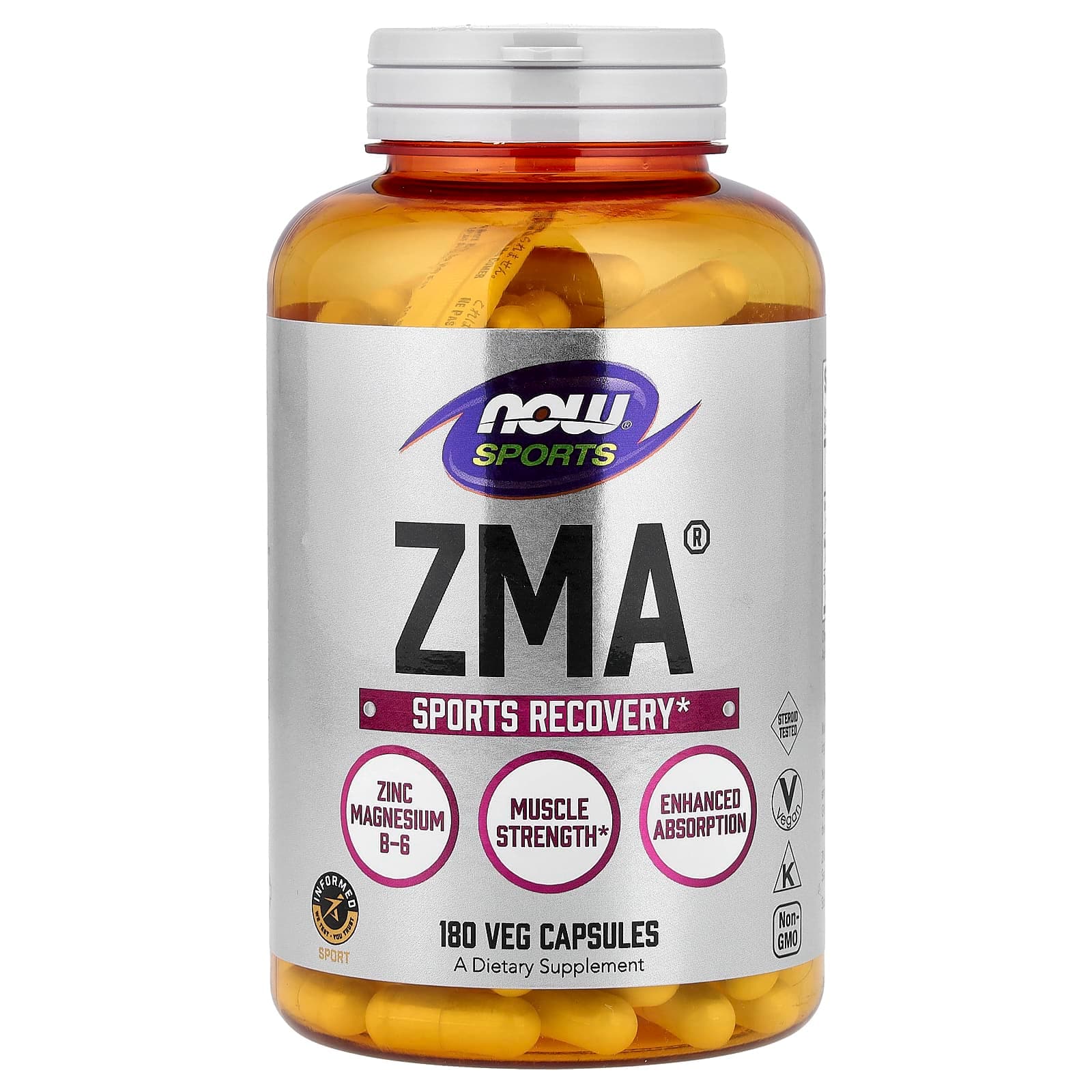 NOW Foods Sports, ZMA – 180 gélules végétales de NOW Foods