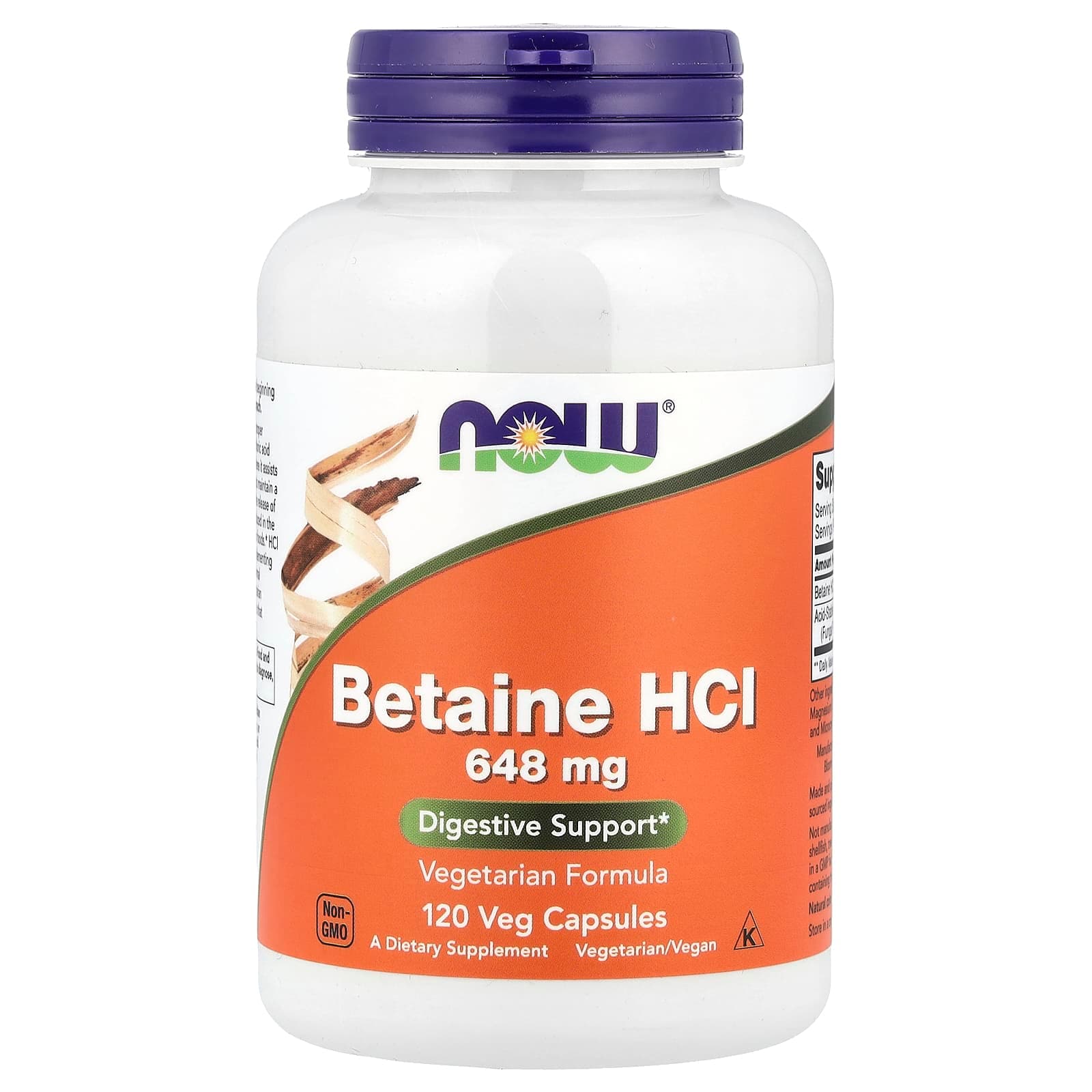 NOW Foods Betaine HCl – 120 gélules végétales de NOW Foods