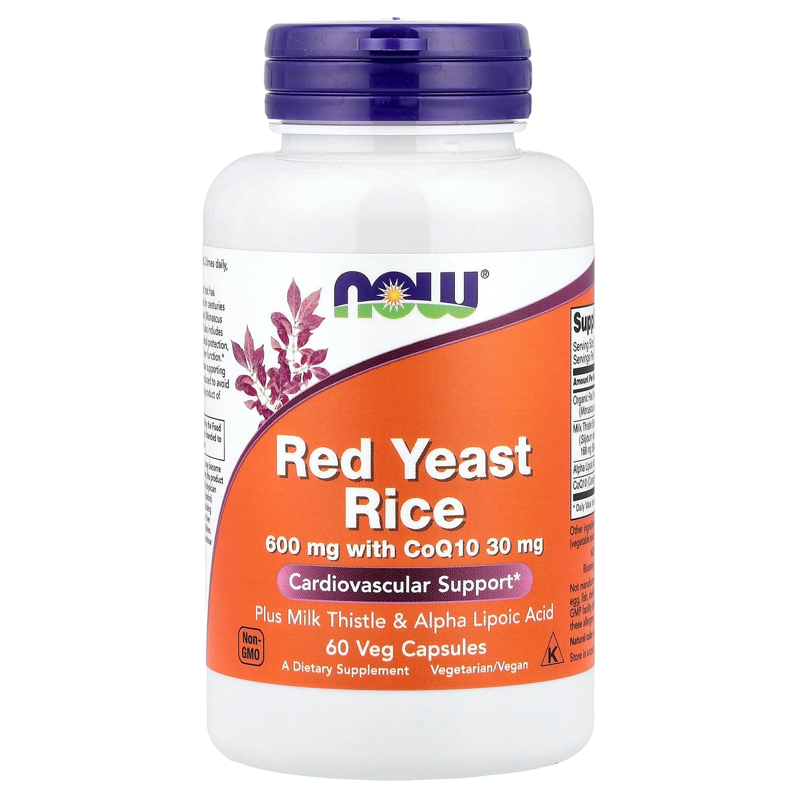 NOW Foods Red Yeast Rice with CoQ10 – 60 gélules végétales de NOW Foods