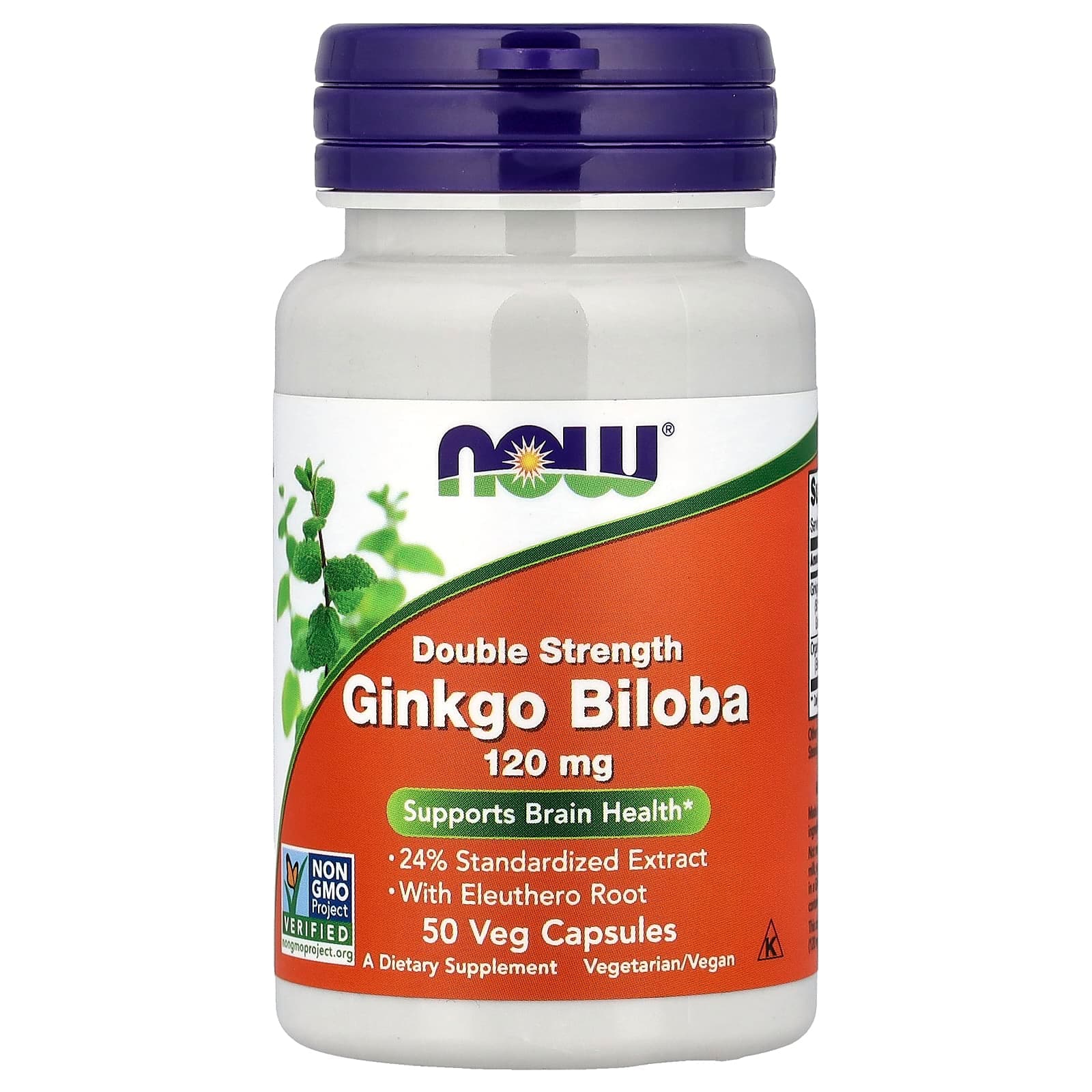 NOW Foods Ginkgo Biloba With Eleuthero Root – 50 gélules végétales de NOW Foods