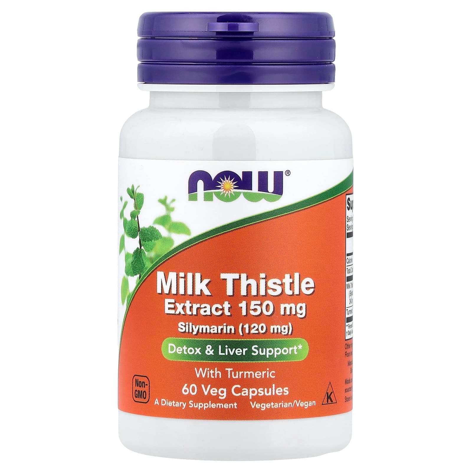 NOW Foods Milk Thistle Extract with Turmeric – 60 gélules végétales de NOW Foods