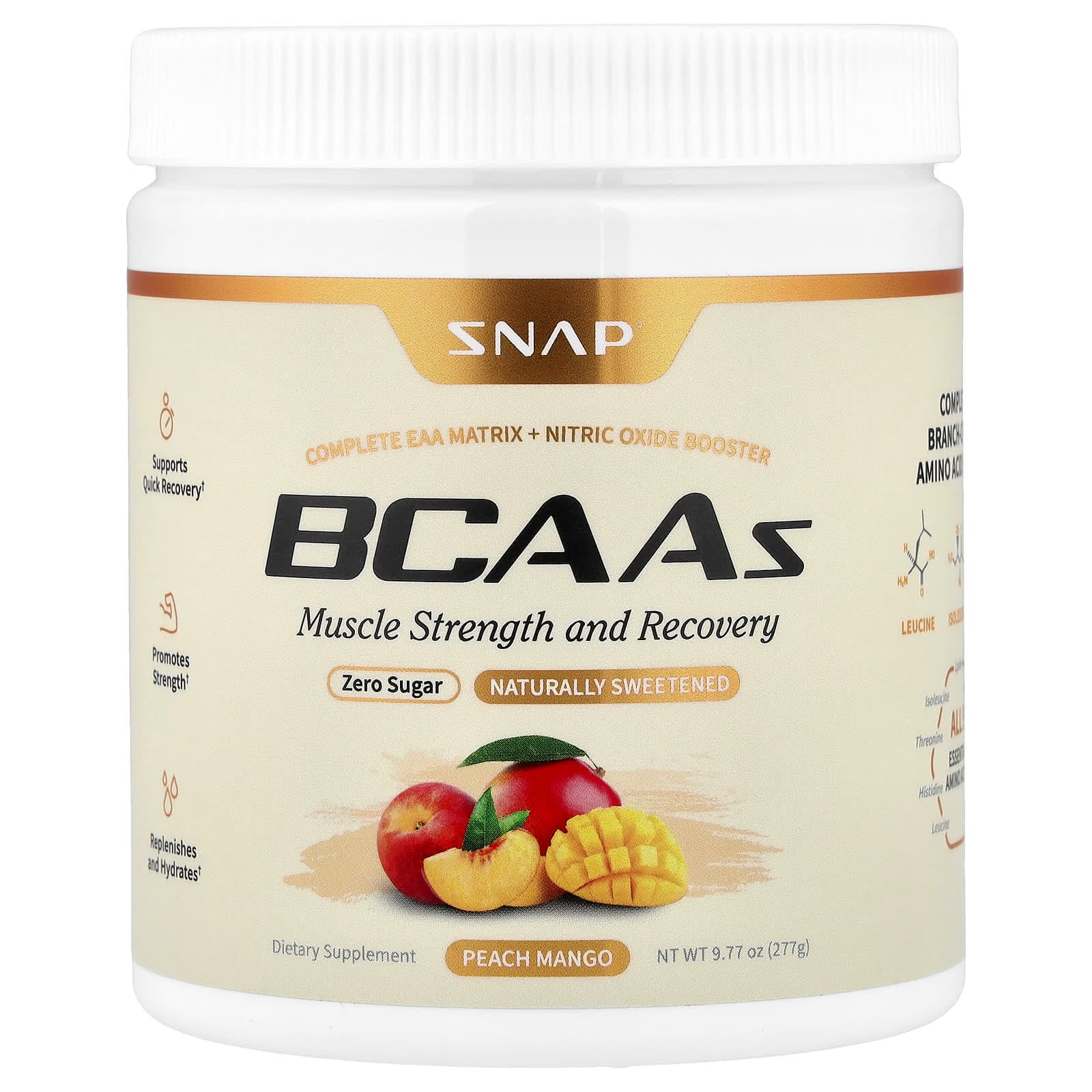 Snap Supplements BCAAs – Peach Mango – 277 g de Snap Supplements