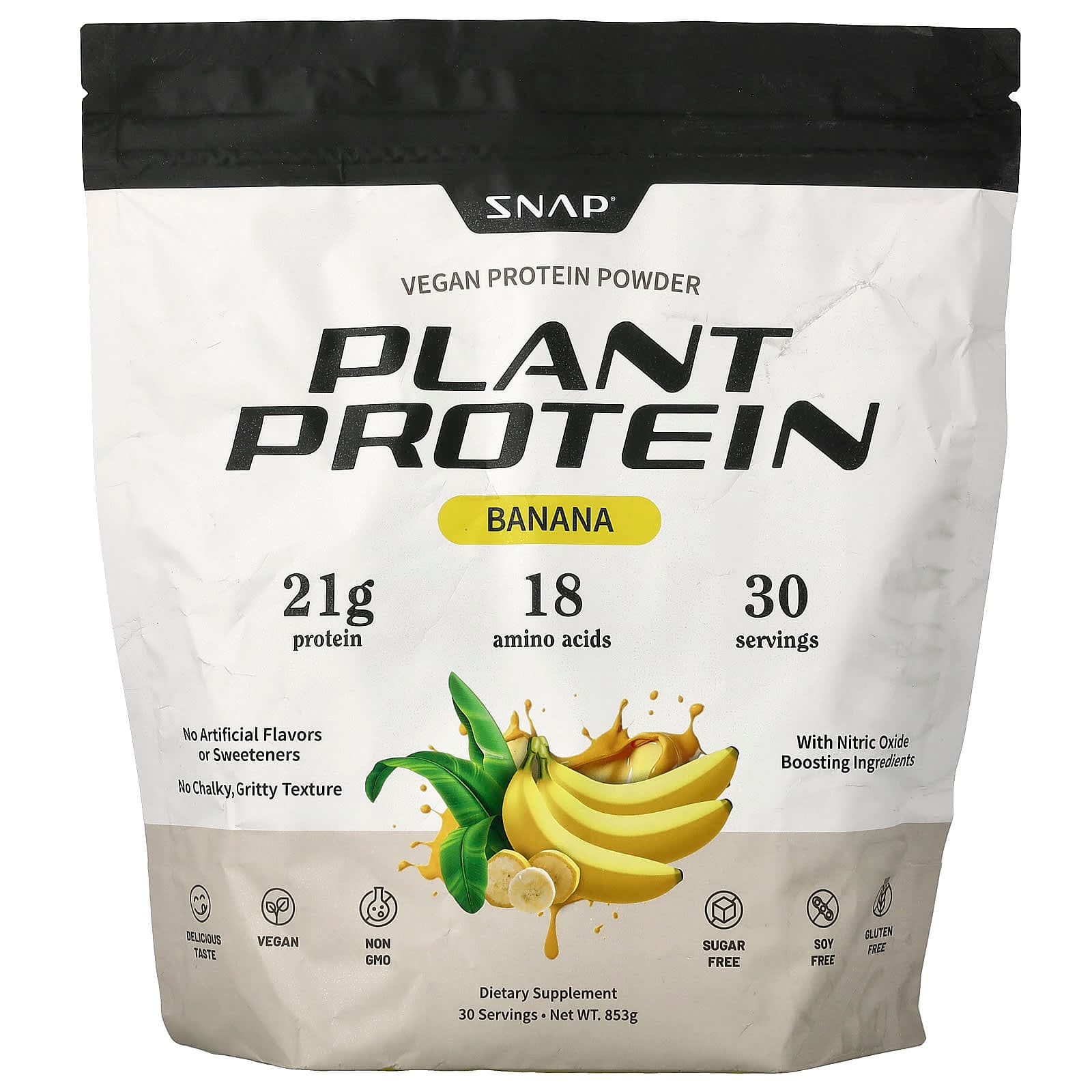 Snap Supplements Plant Protein, Vegan Protein Powder – Banana – 853 g de Snap Supplements