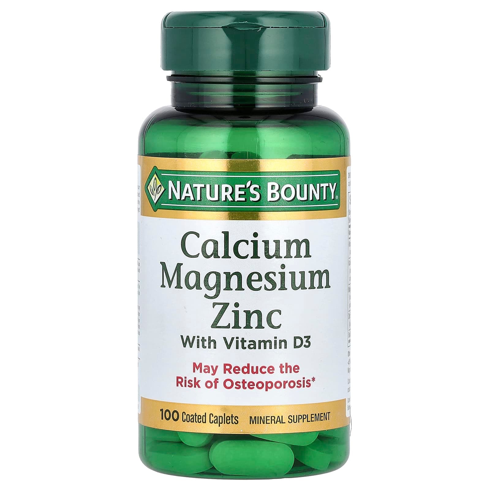 Nature's Bounty Calcium Magnesium Zinc with Vitamin D3, 100 Coated Caplets de Nature's Bounty
