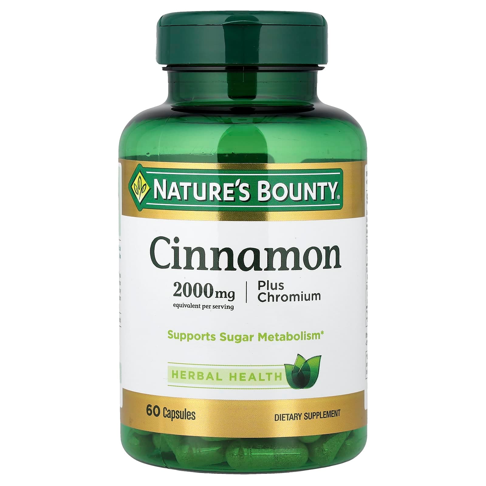 Nature's Bounty Cinnamon Plus Chromium – Cinnamon Plus Chromium – 60 gélules de Nature's Bounty