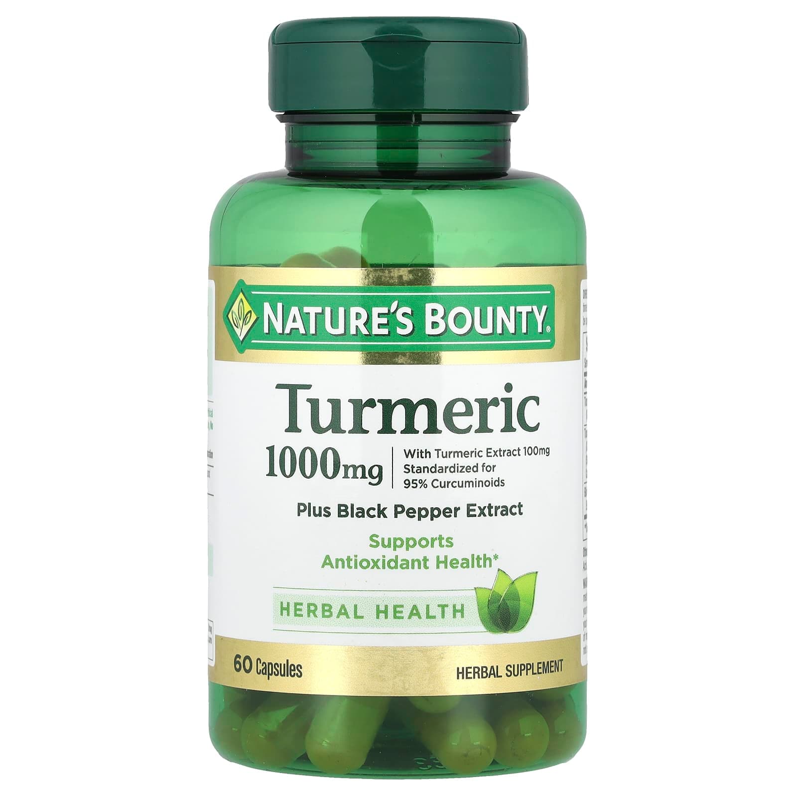 Nature's Bounty Turmeric Plus Black Pepper Extract – 60 gélules de Nature's Bounty