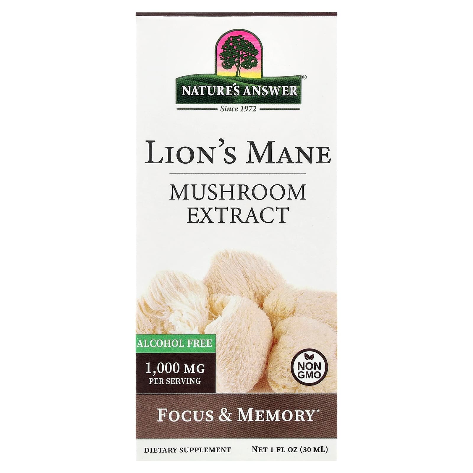 Nature's Answer Lion's Mane, Mushroom Extract, Alcohol Free – 30 ml de Nature's Answer