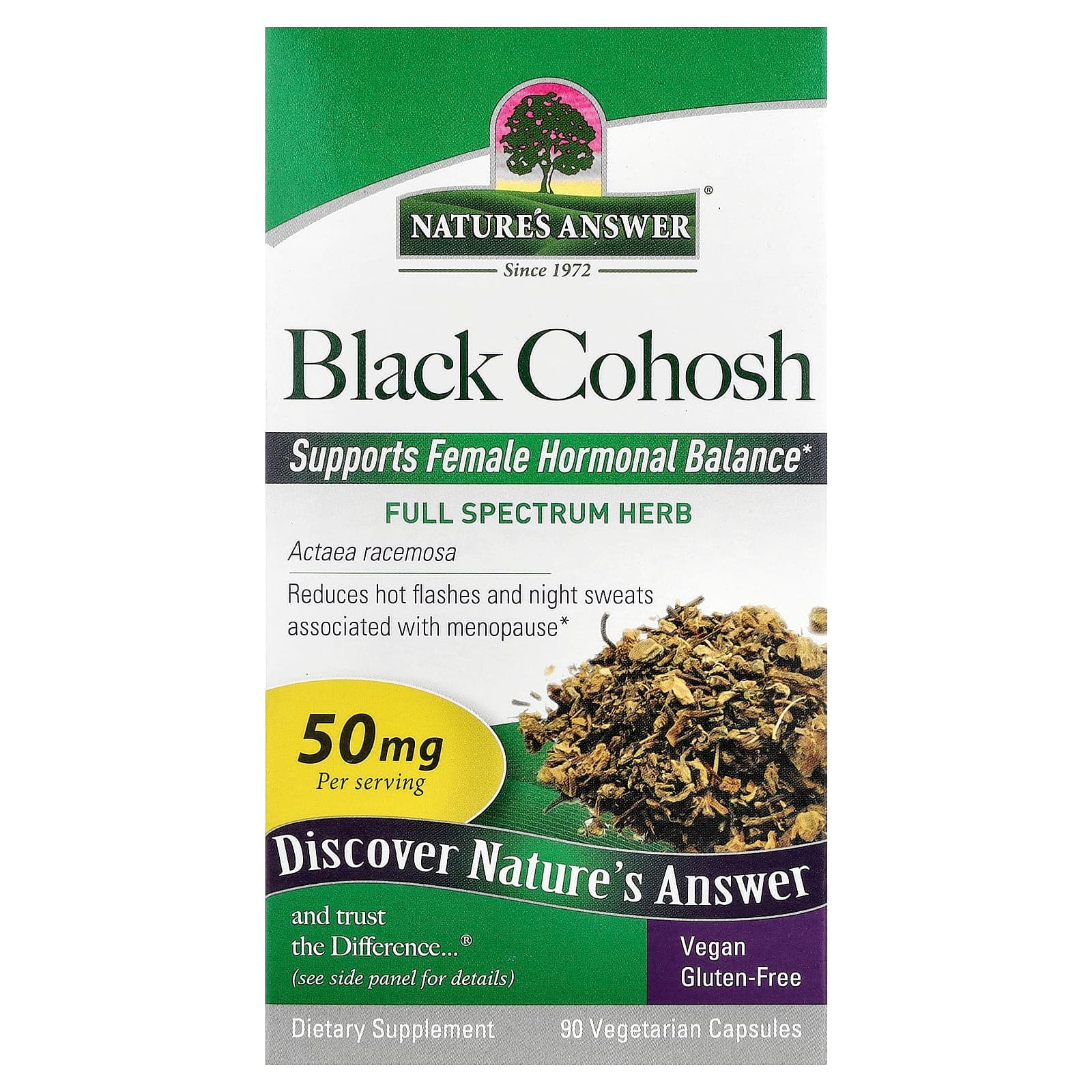 Nature's Answer Black Cohosh, Full Spectrum Herb – 90 gélules végétales de Nature's Answer