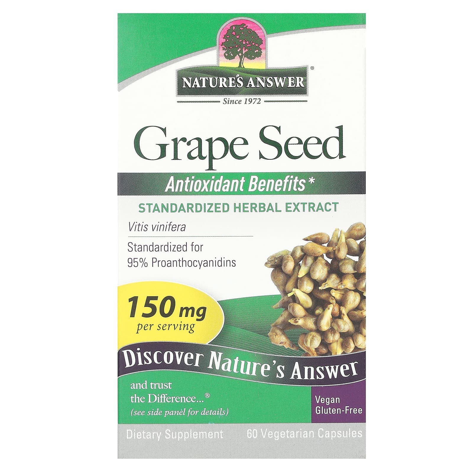 Nature's Answer Grape Seed – Grape Seed – 60 gélules végétales de Nature's Answer