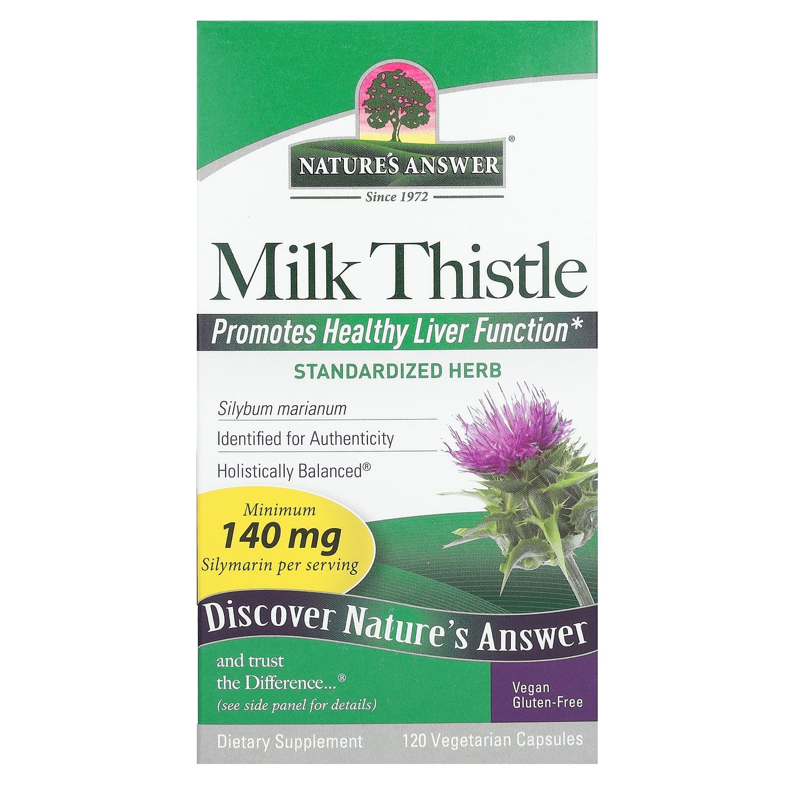 Nature's Answer Milk Thistle – 120 gélules végétales de Nature's Answer