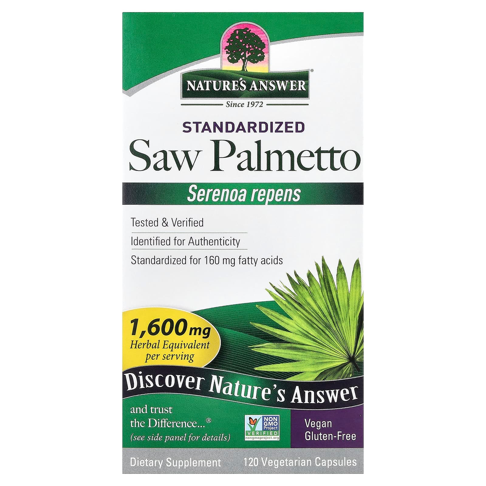 Nature's Answer Saw Palmetto, Standardized – 120 gélules végétales de Nature's Answer