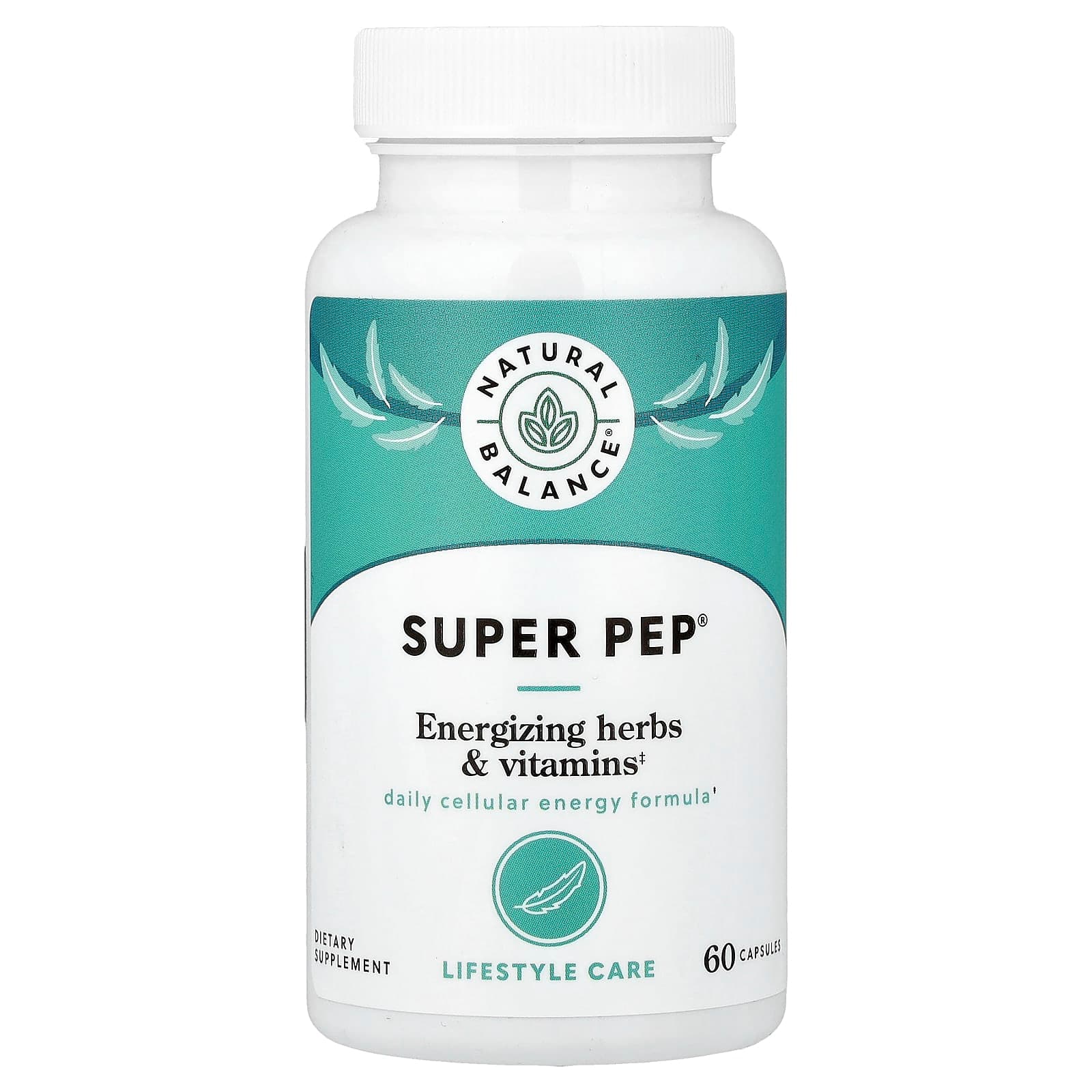 Natural Balance Super Pep, Energizing Herbs & Vitamins – 60 gélules de Natural Balance