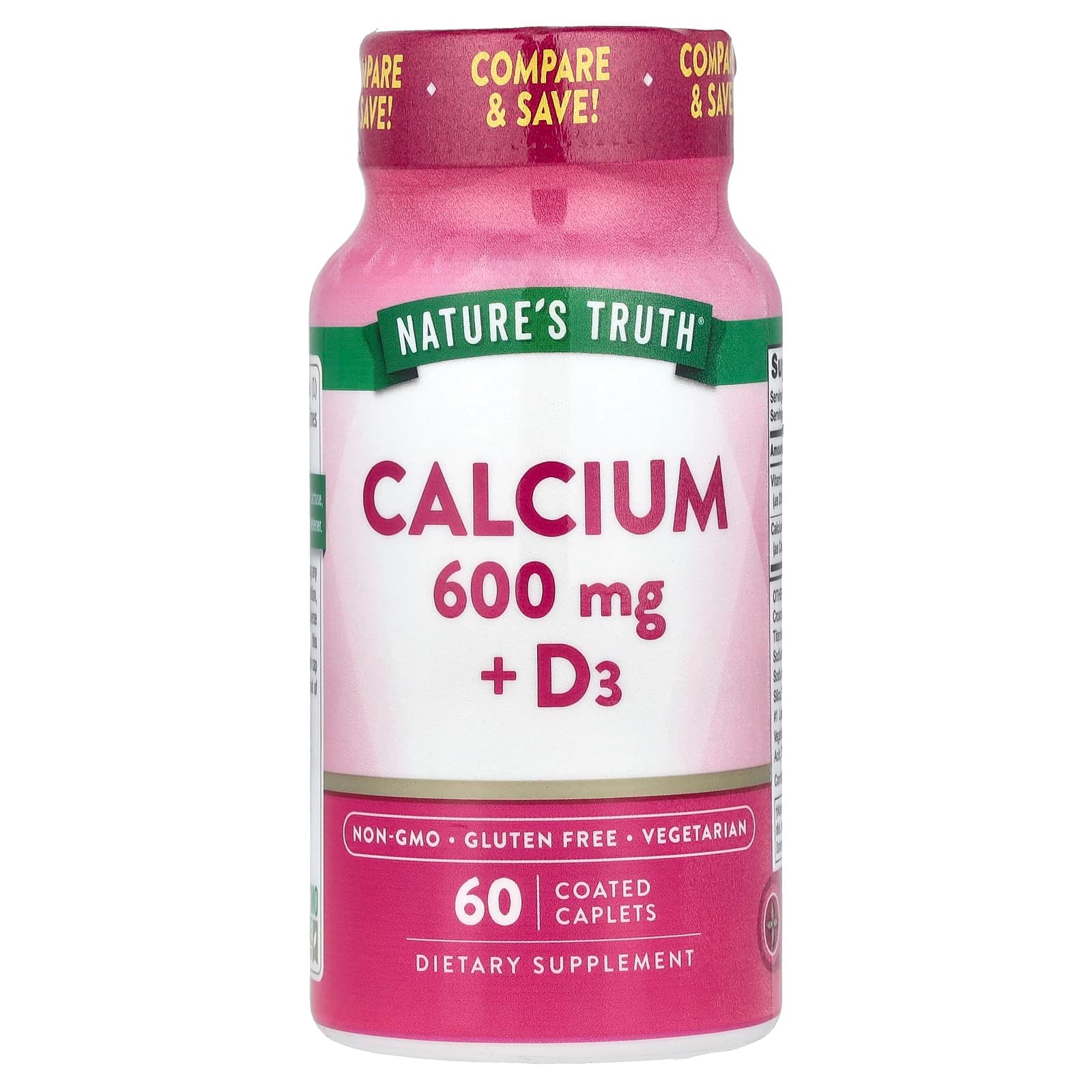 Nature's Truth Calcium + D3, 60 Coated Caplets de Nature's Truth