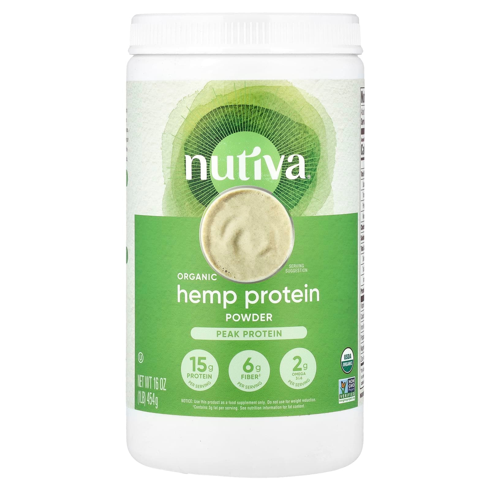 Nutiva Organic Hemp Protein Powder – 454 g de Nutiva