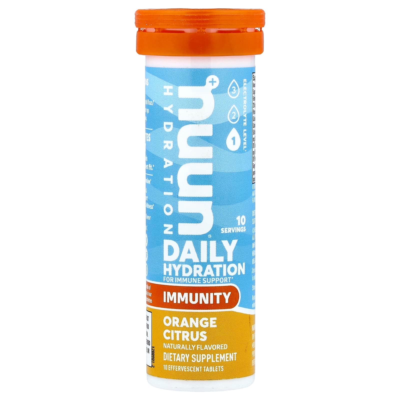Nuun Daily Hydration, Immune, 10 Effervescent Tablets – Orange Citrus de Nuun