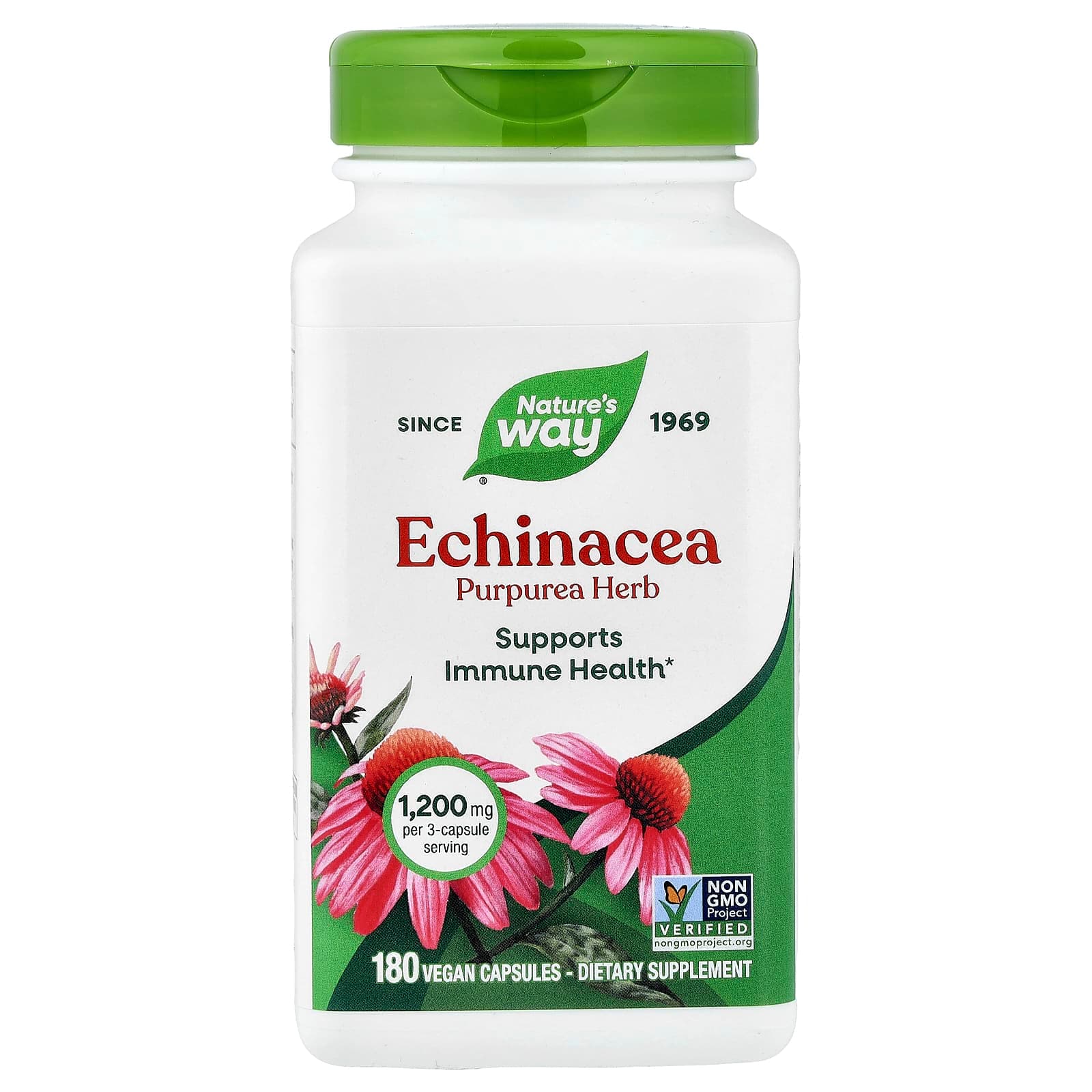 Nature's Way Echinacea Purpurea Herb – 180 gélules véganes de Nature's Way