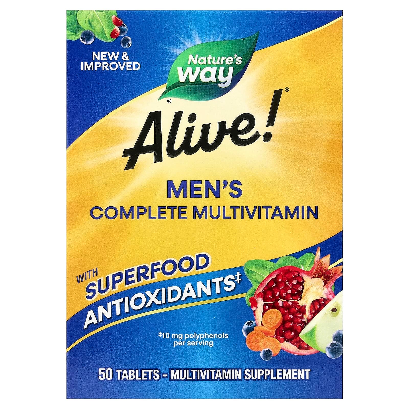 Nature's Way Alive! Men's Complete Multivitamin – 50 comprimés de Nature's Way