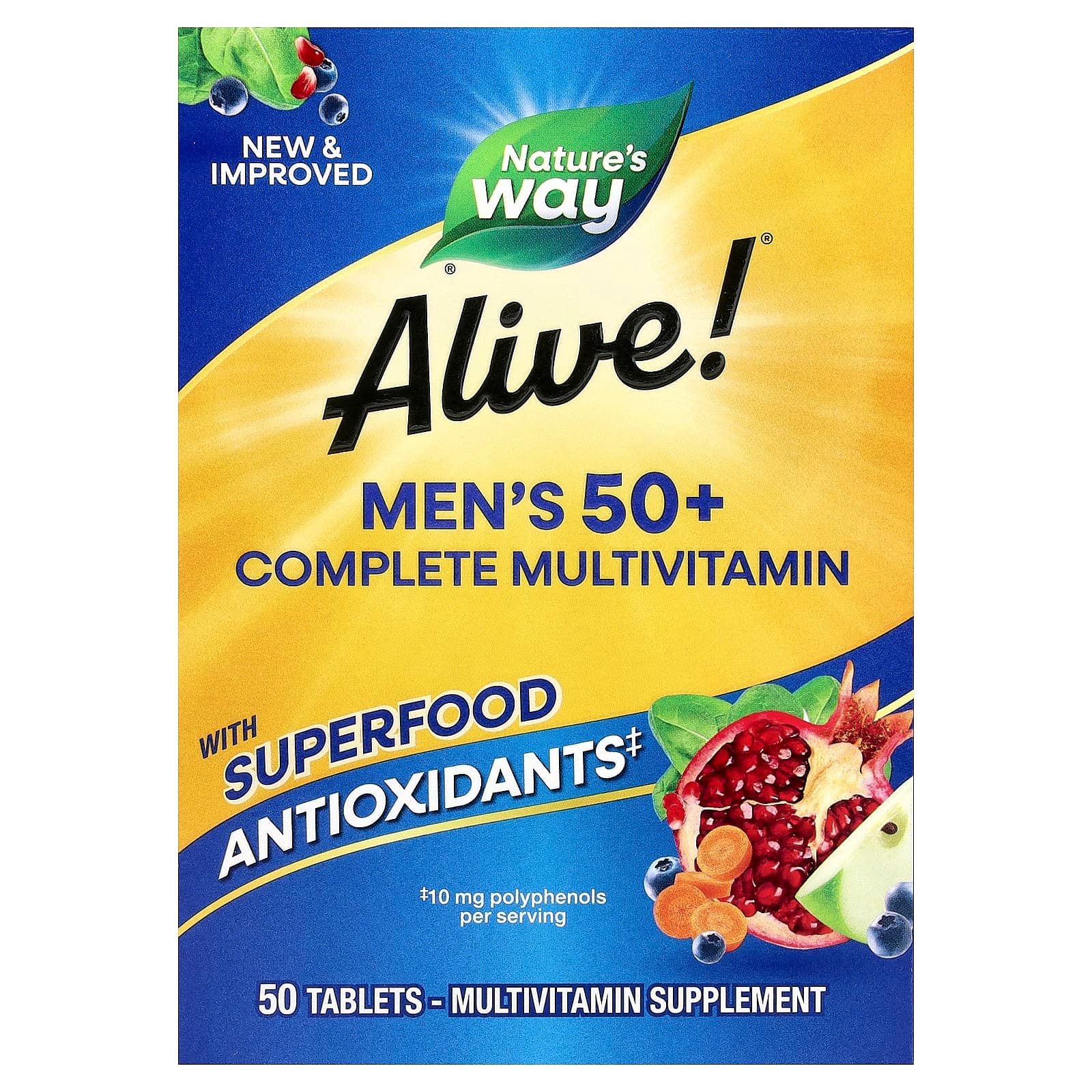 Nature's Way Alive! Men's 50+ Complete Multivitamin – 50 comprimés de Nature's Way
