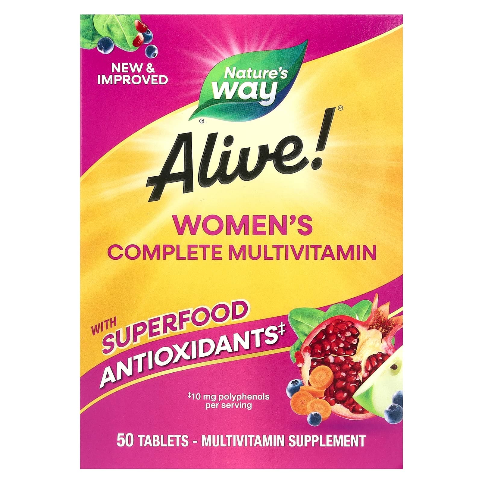 Nature's Way Alive! Women's Complete Multivitamin – 50 comprimés de Nature's Way