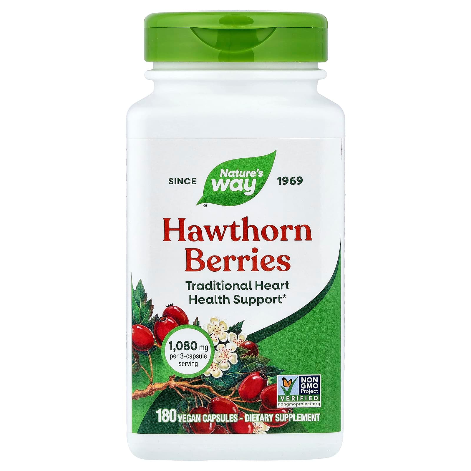 Nature's Way Hawthorn Berries – Hawthorn Berries – 180 gélules véganes de Nature's Way