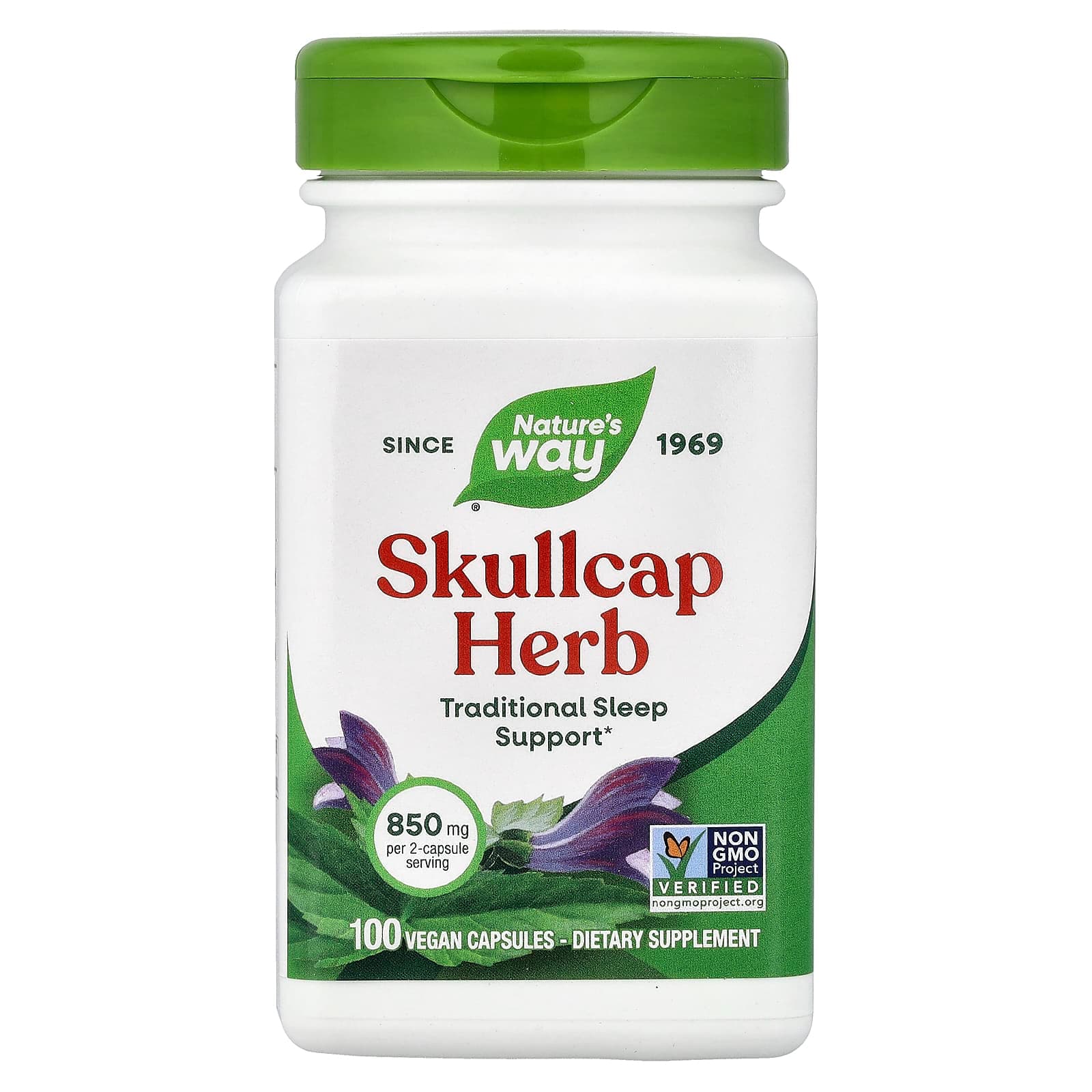 Nature's Way Skullcap Herb – 100 gélules véganes de Nature's Way