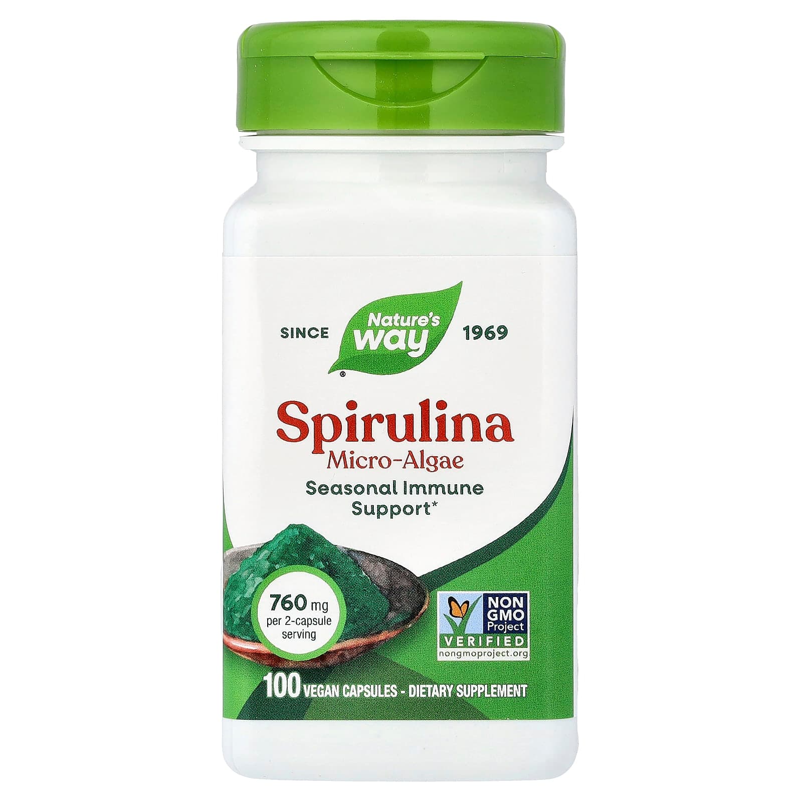 Nature's Way Spirulina Micro-Algae – 100 gélules véganes de Nature's Way