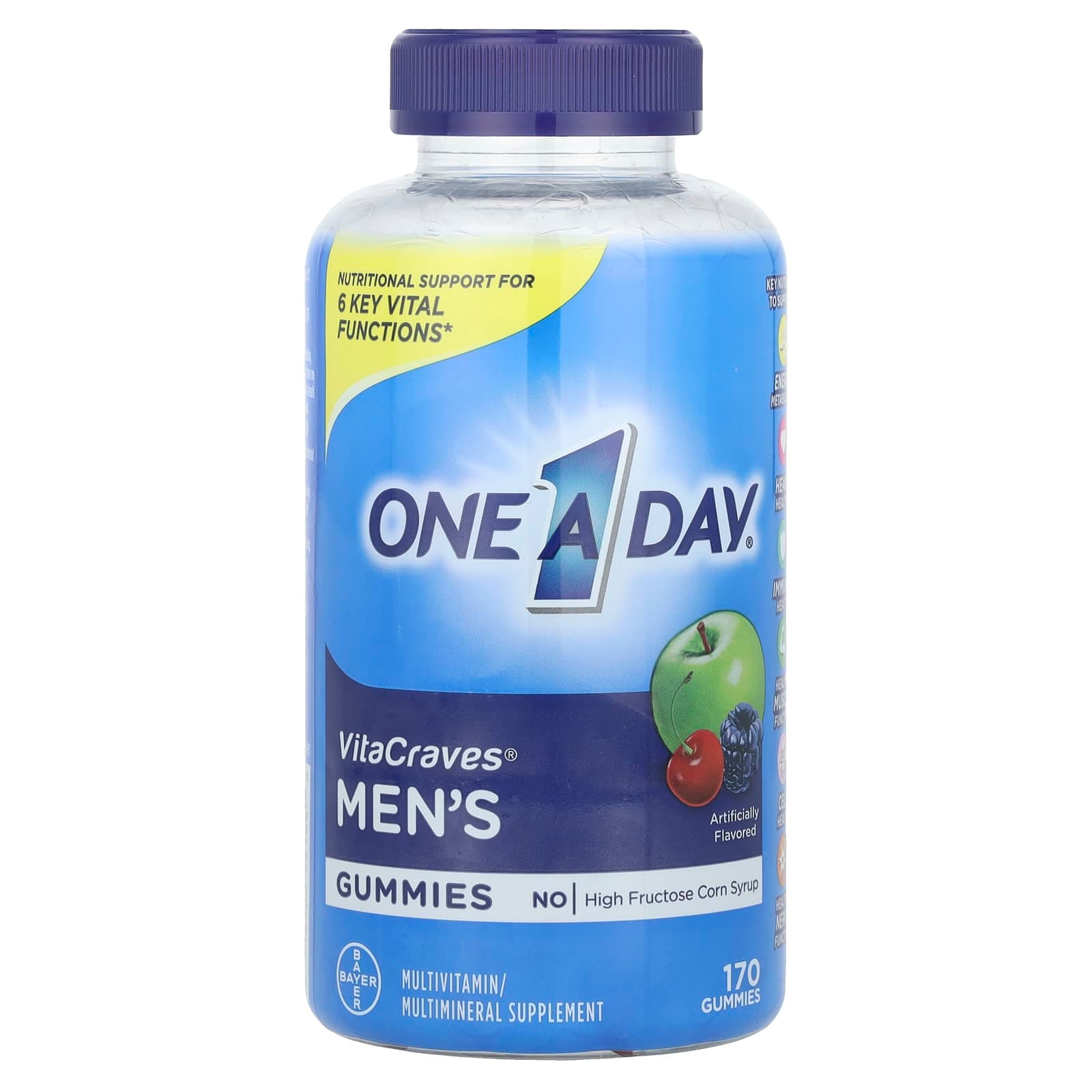 One-A-Day VitaCraves, Men's Multivitamin/Multimineral Supplement Gummies – 170 gommes de One-A-Day
