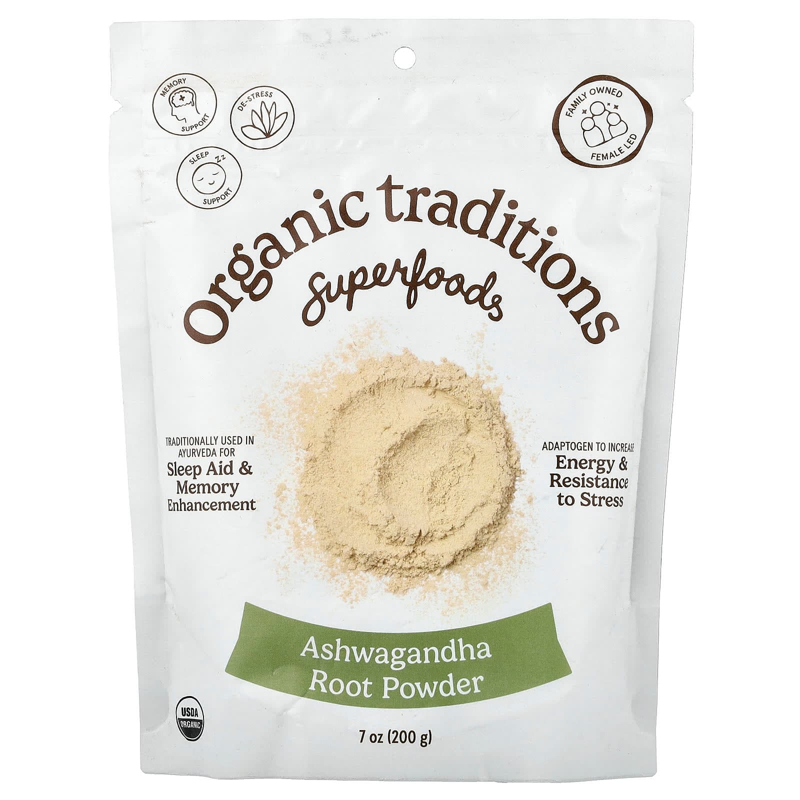 Organic Traditions Superfoods, Ashwagandha Root Powder – 200 g de Organic Traditions