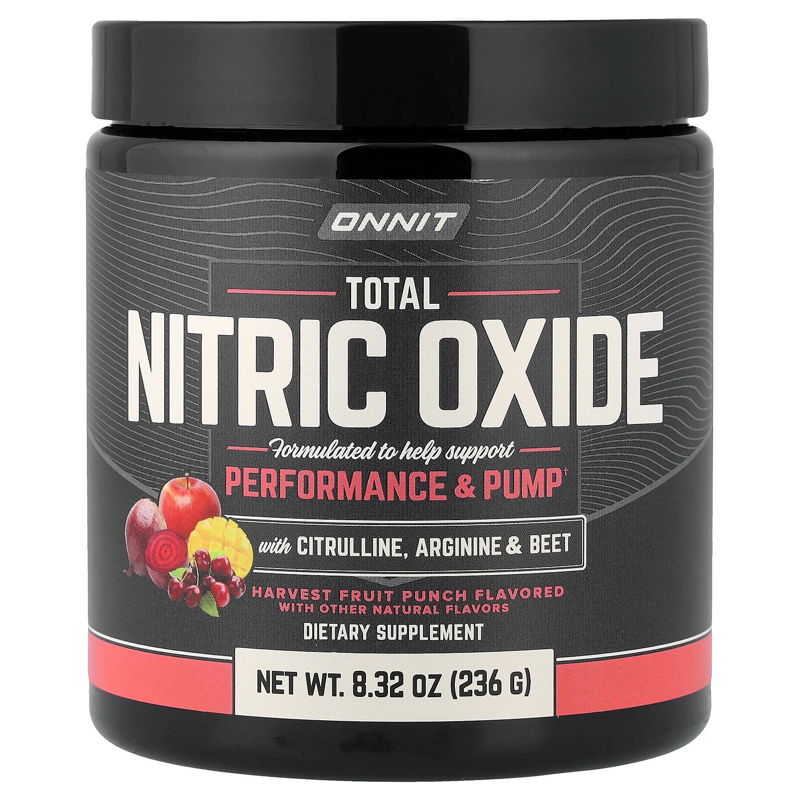 Onnit Total Nitric Oxide with Citrulline, Arginine & Beet – Harvest Fruit Punch – 236 g de Onnit