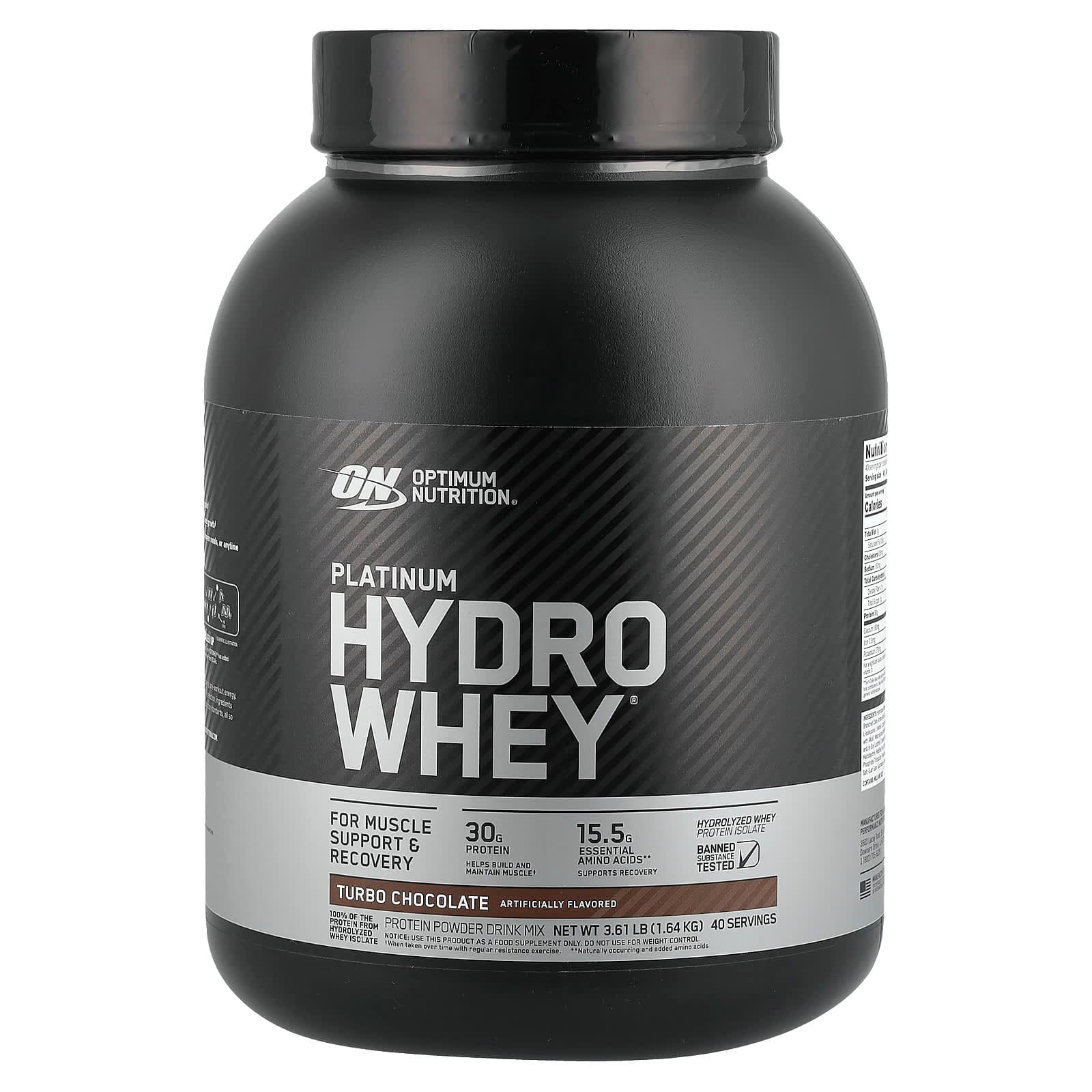 Optimum Nutrition Platinum Hydro Whey – Turbo Chocolate – 1,64 kg de Optimum Nutrition