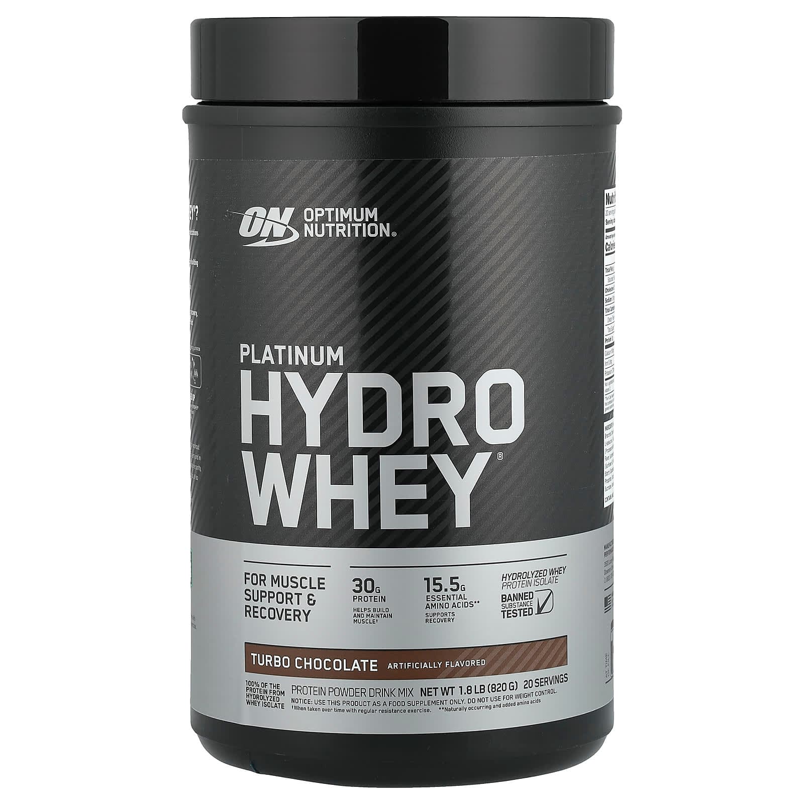 Optimum Nutrition Platinum Hydro Whey – Turbo Chocolate – 820 g de Optimum Nutrition