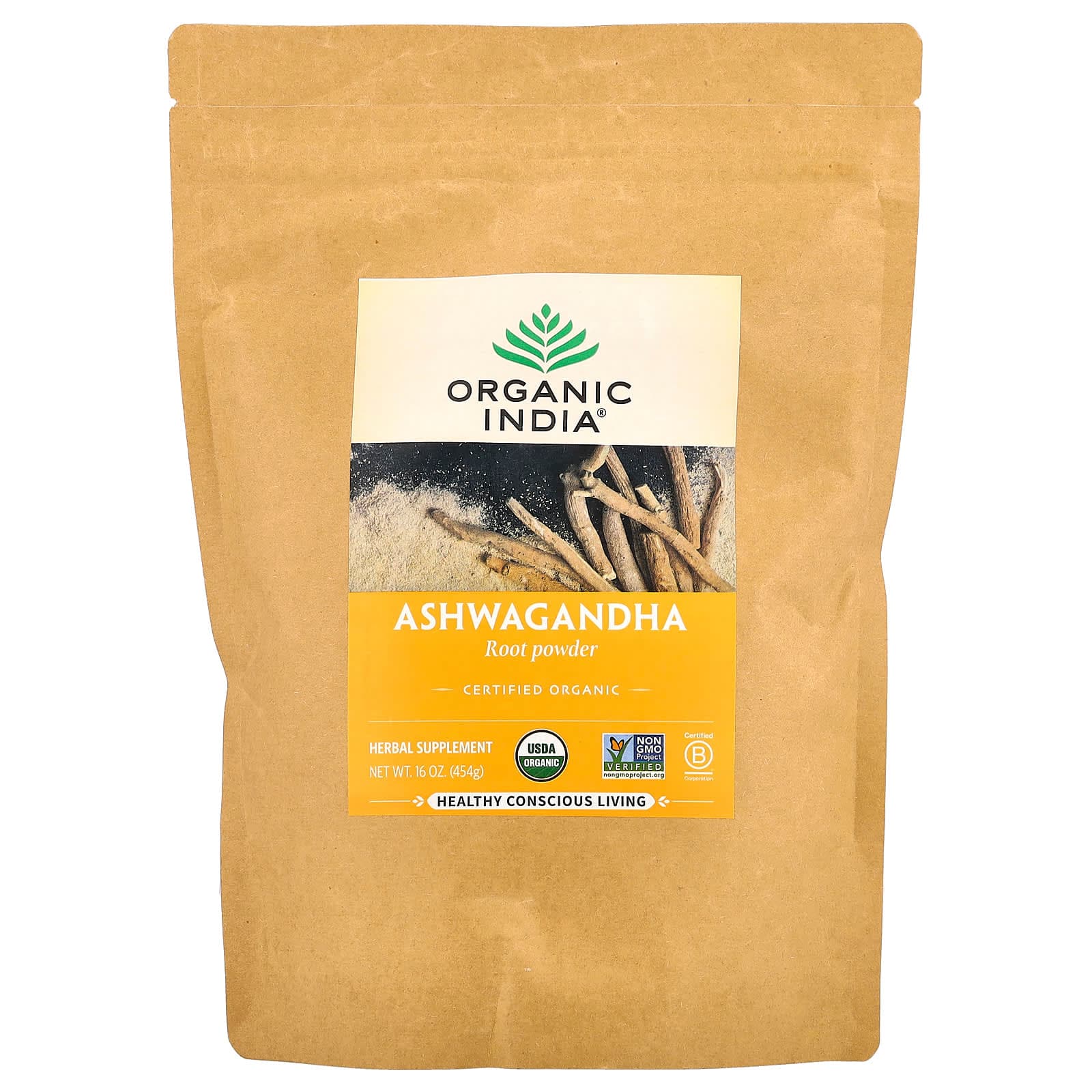 Organic India Ashwagandha Root Powder – 454 g de Organic India