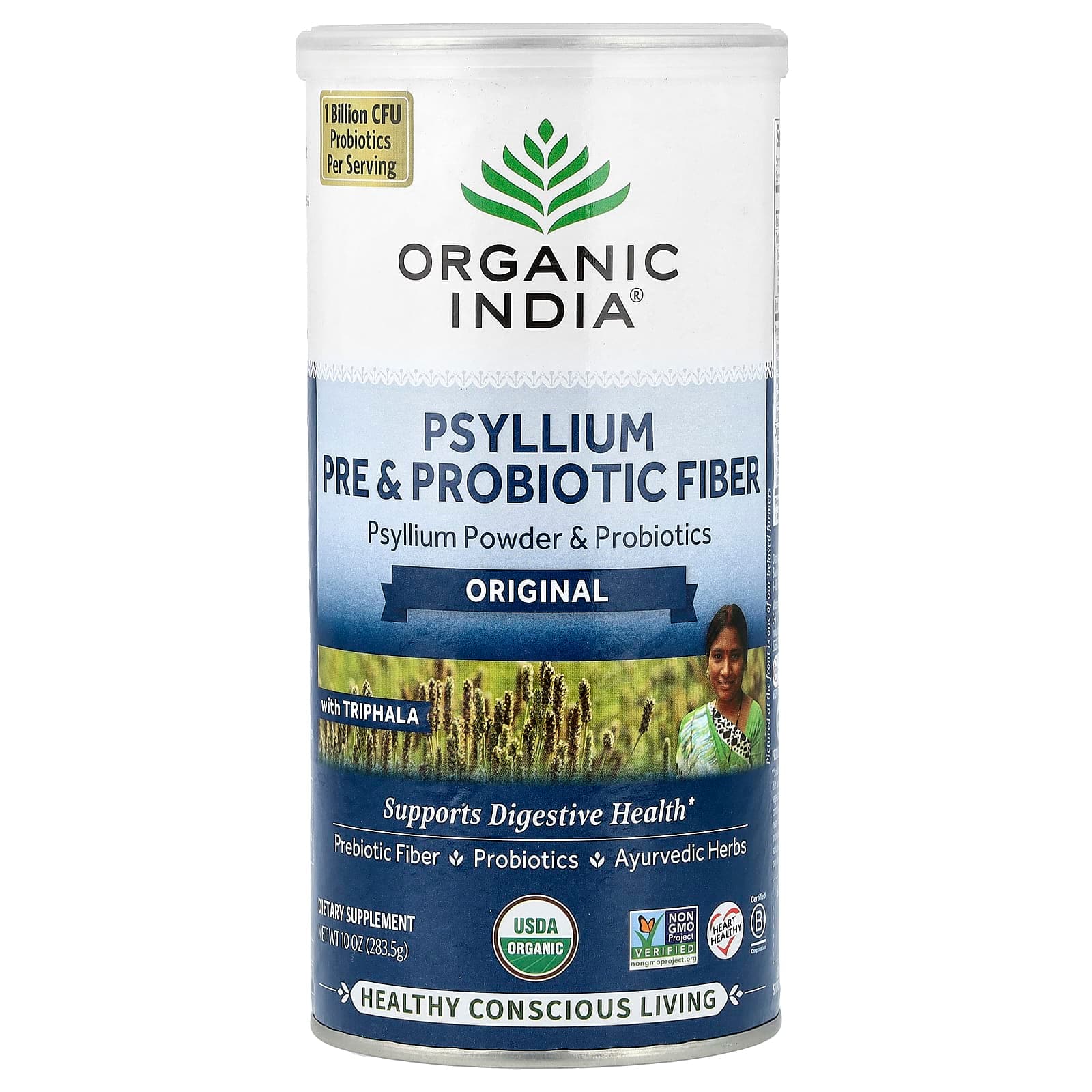 Organic India Psyllium Pre & Probiotic Fiber – 283,5 g de Organic India