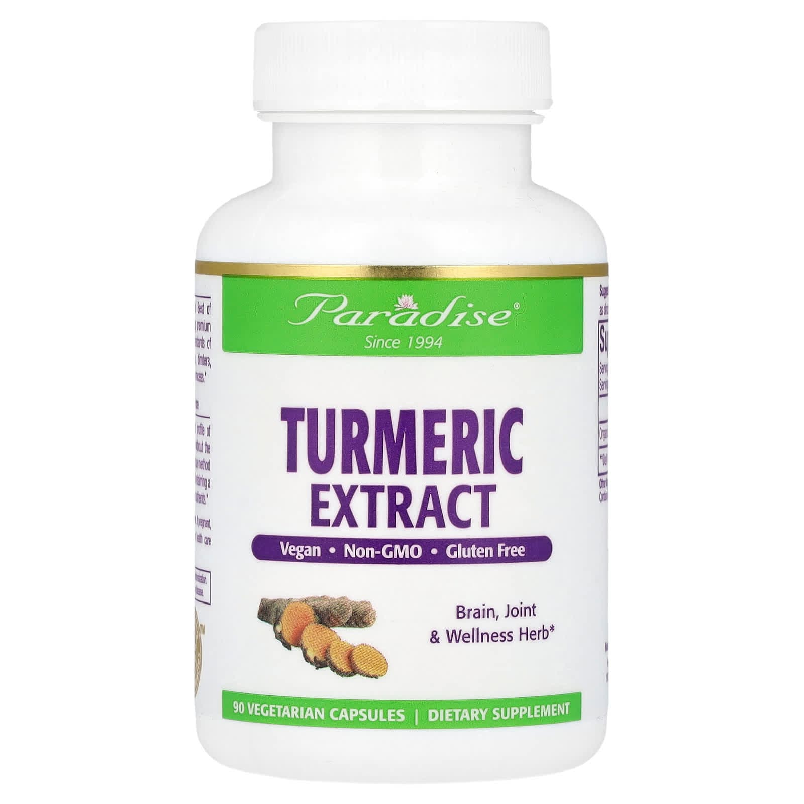 Paradise Herbs Turmeric Extract – 90 gélules végétales de Paradise Herbs