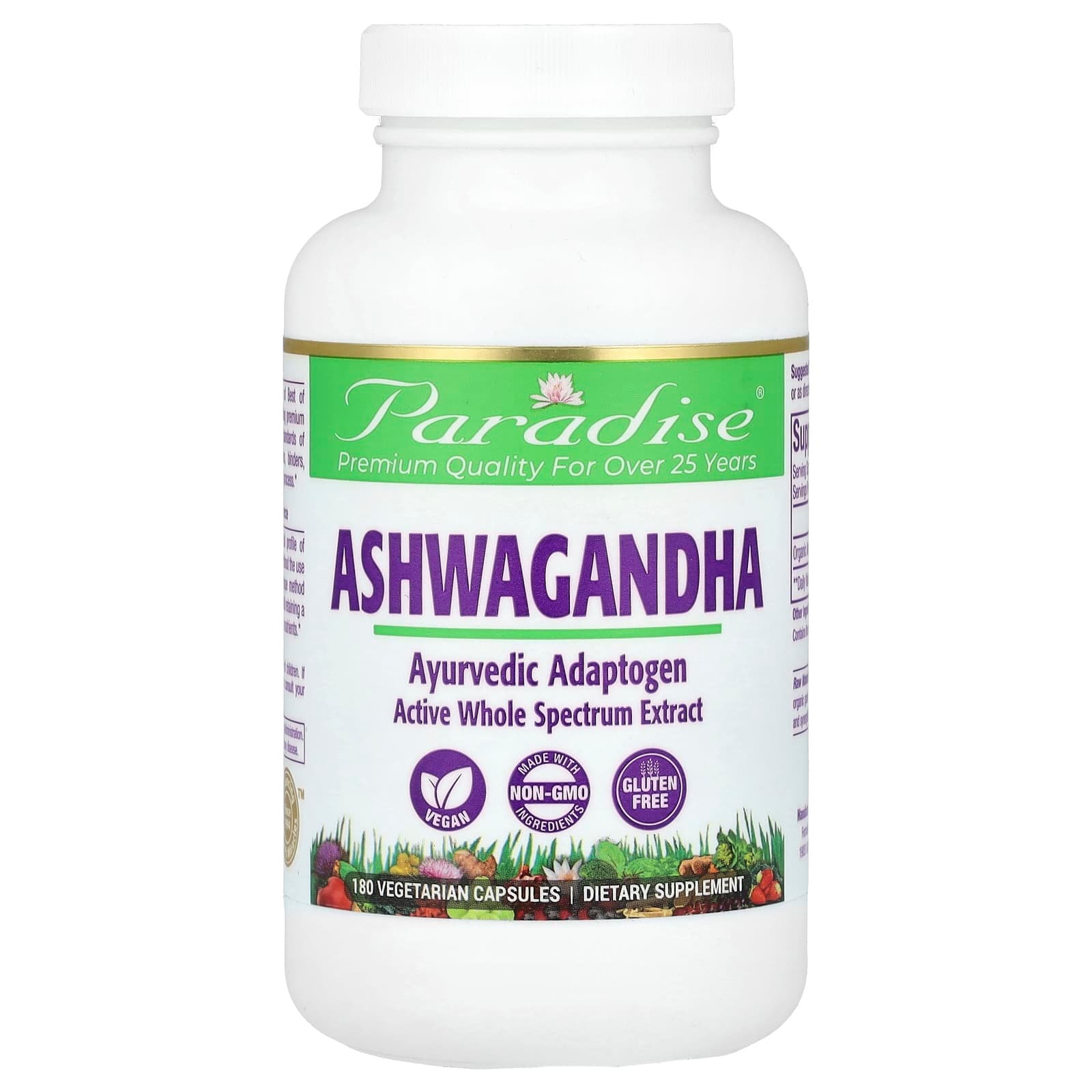 Paradise Herbs Ashwagandha – 180 gélules végétales de Paradise Herbs