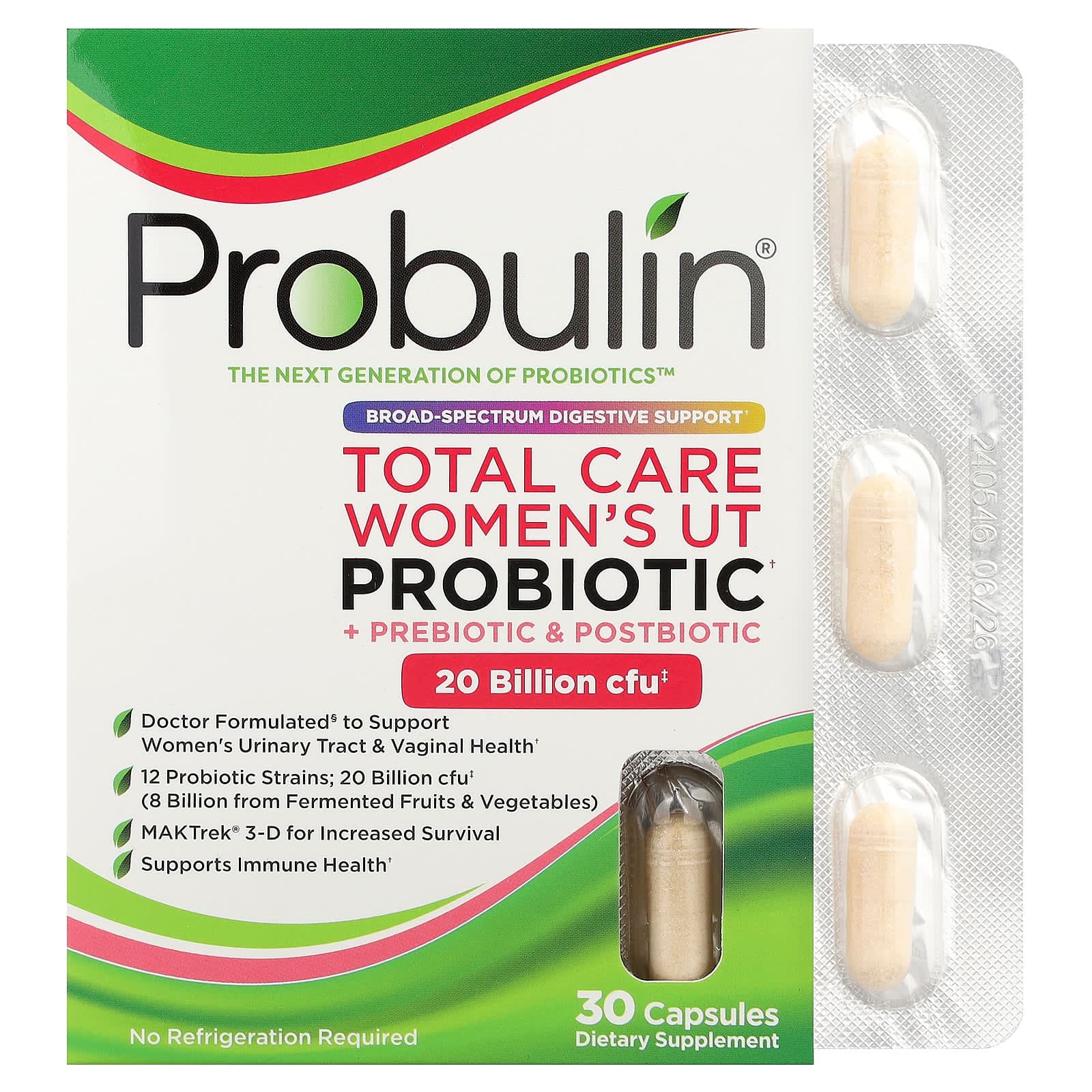 Probulin Total Care Women’s UT Probiotic + Prebiotic & Postbiotic – 30 gélules de Probulin