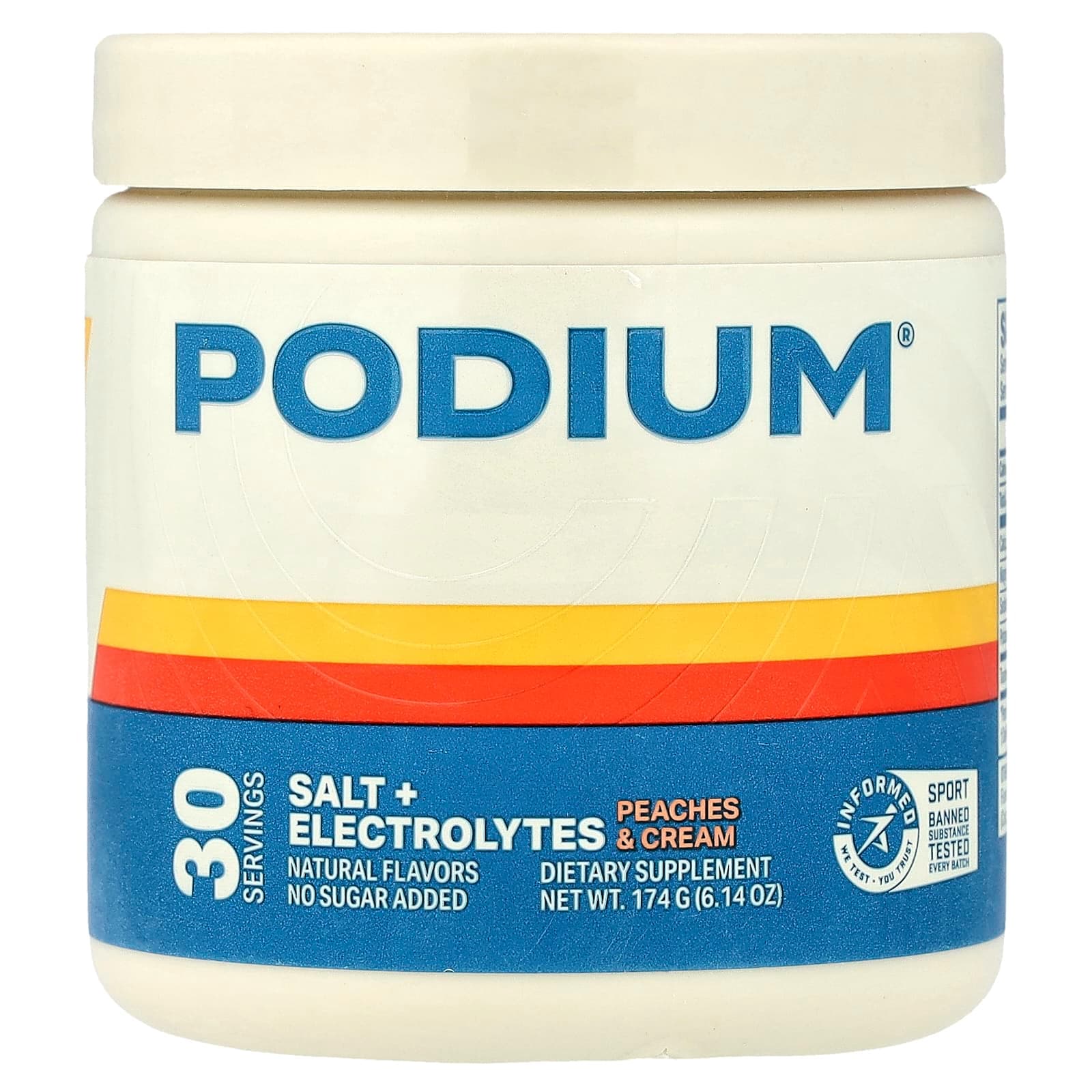 Podium Nutrition Salt + Electrolytes – Peaches & Cream – 174 g de Podium Nutrition