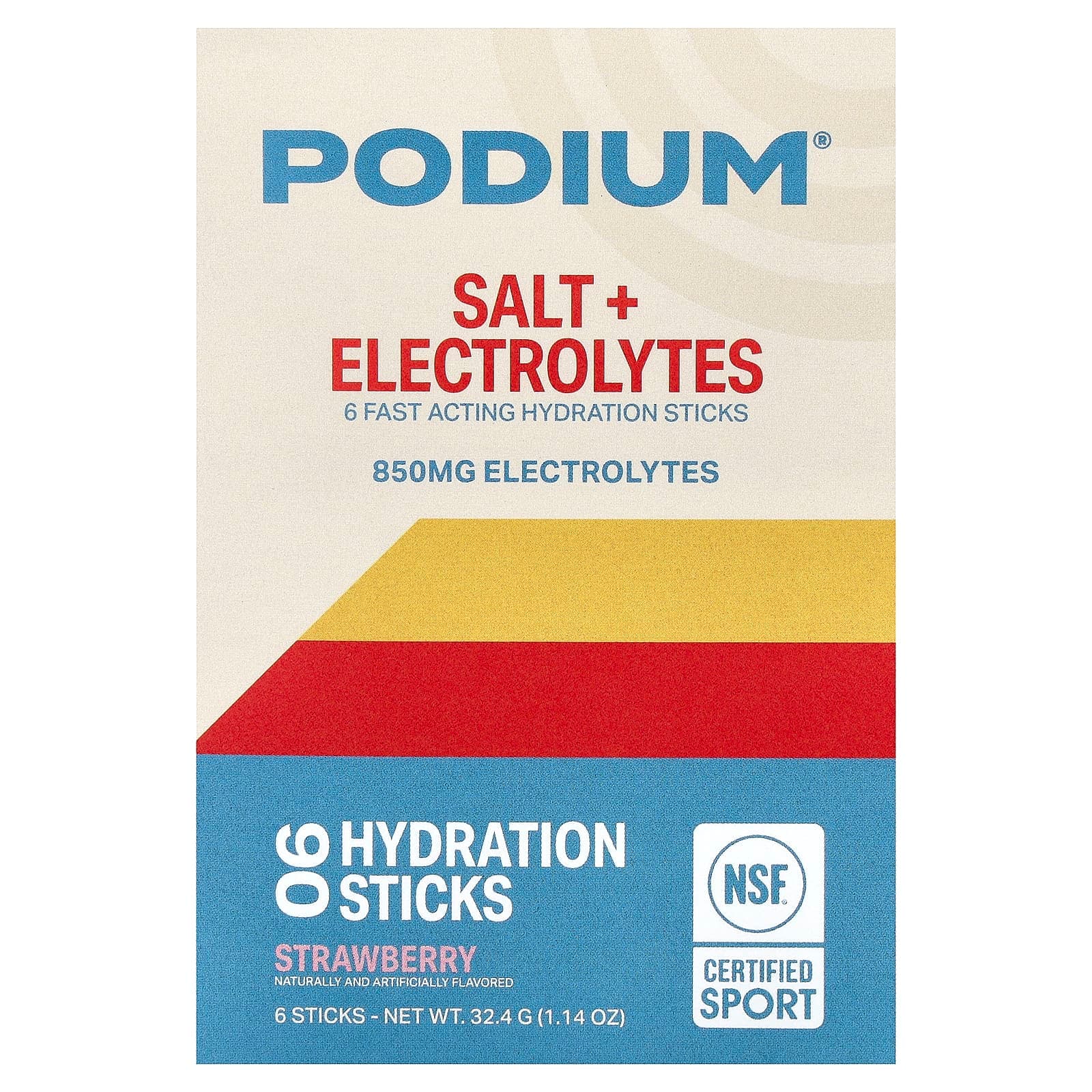 Podium Nutrition Salt + Electrolytes, Hydration Sticks – Strawberry – 5,4 g de Podium Nutrition