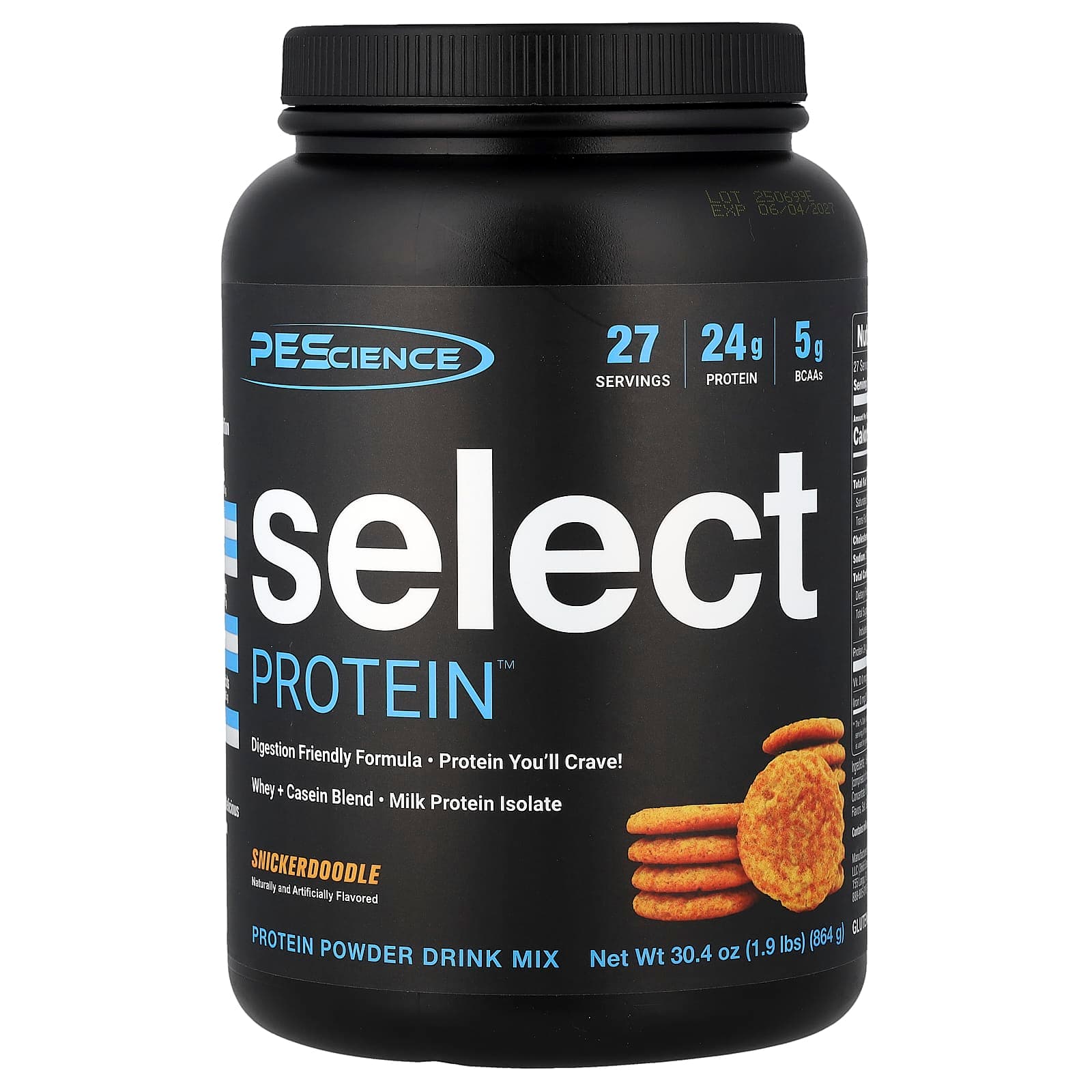 PEScience Select Protein Powder Drink Mix, Snickerdoodle – 864 g de PEScience
