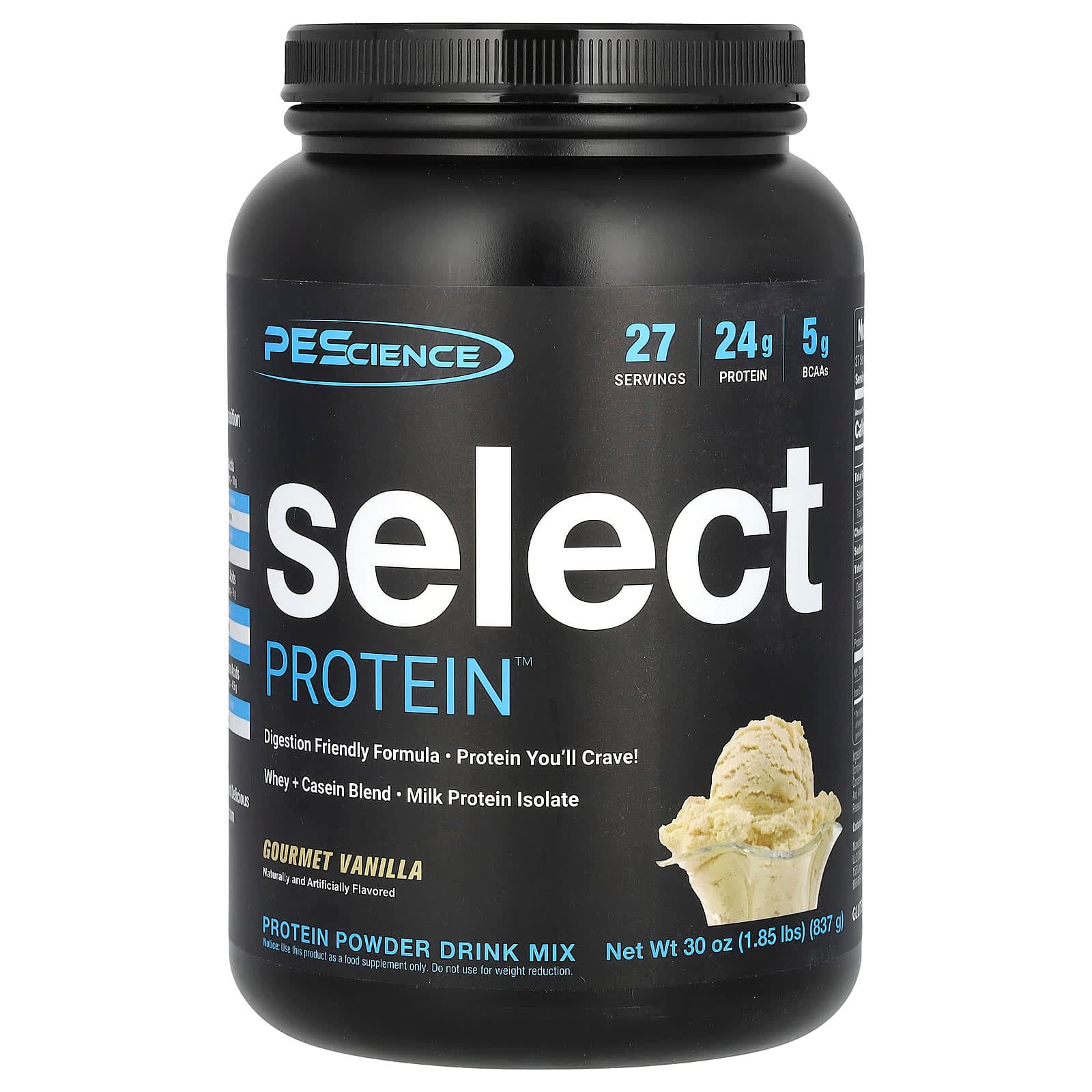 PEScience Select Protein Powder Drink Mix – Gourmet Vanilla – 837 g de PEScience