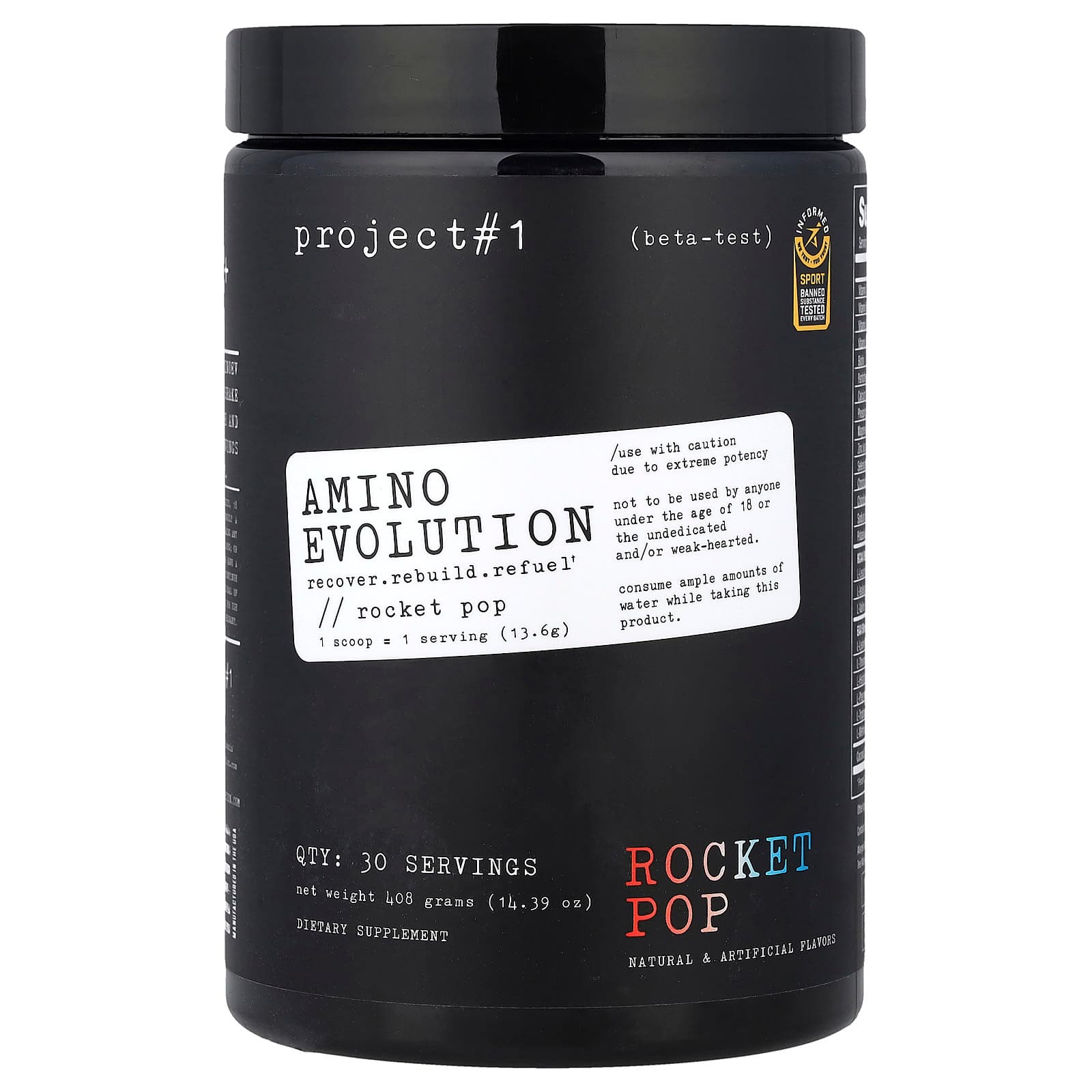 Project 1 Nutrition Amino Evolution, Rocket Pop – 408 g de Project 1 Nutrition